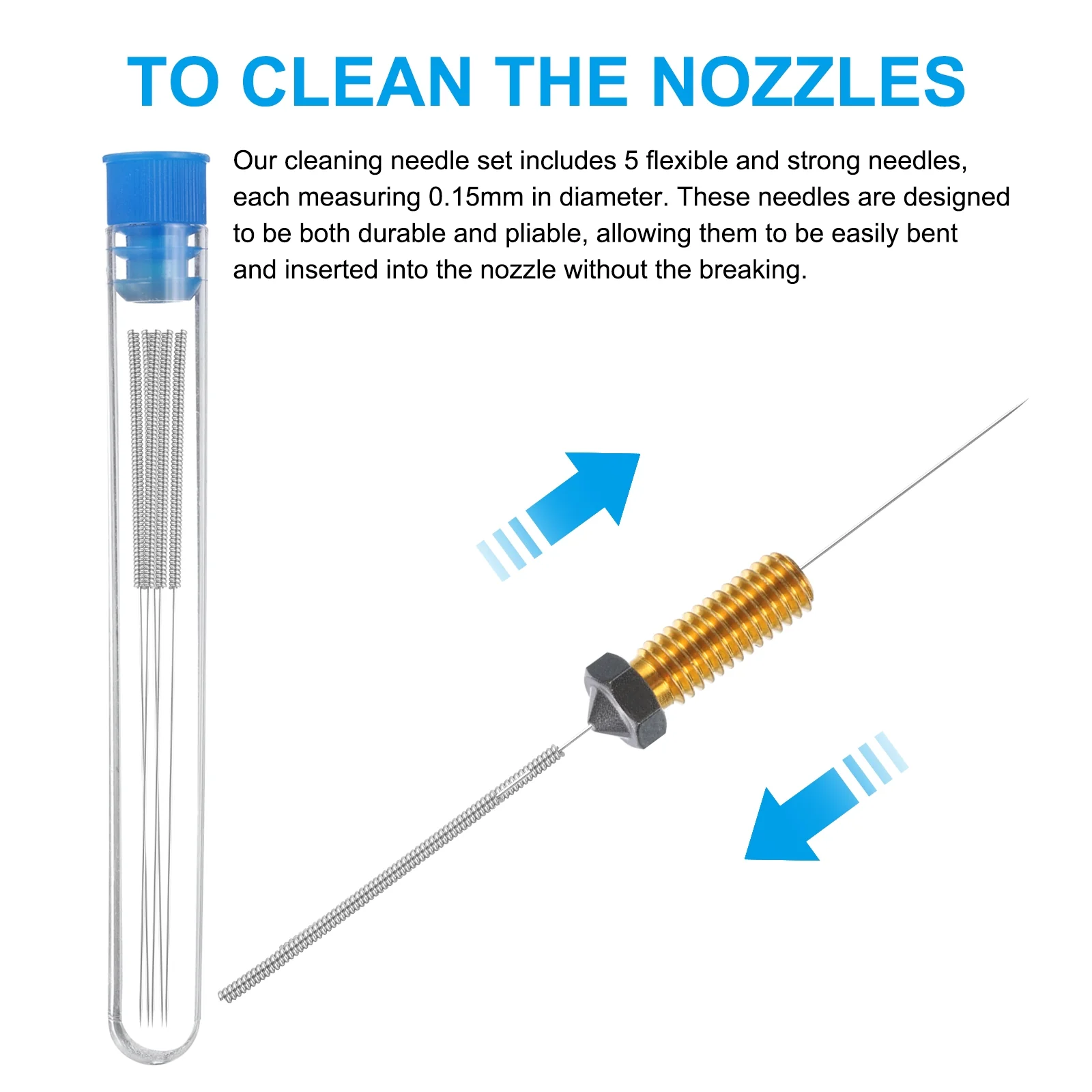 Uxcell 3D Nozzles Kits, 3D Printer Brass Nozzles, Cleaner Needles for 3D Printers - Image 40