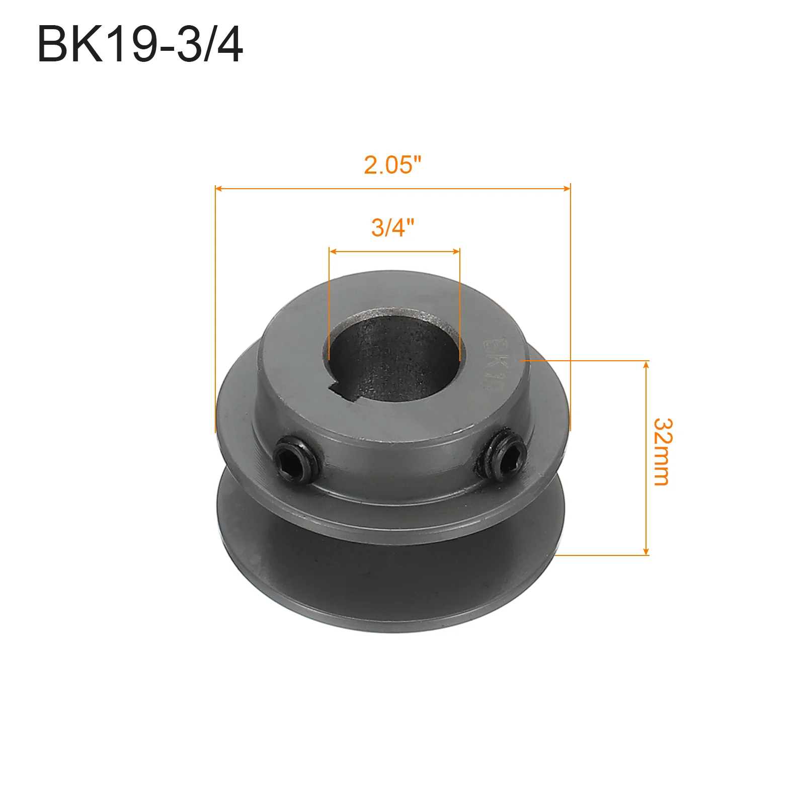 Uxcell BK19-3/4 V-Belt Sheave 3/4"Bore 2.05"OD Single Groove Web Sheave - Image 2