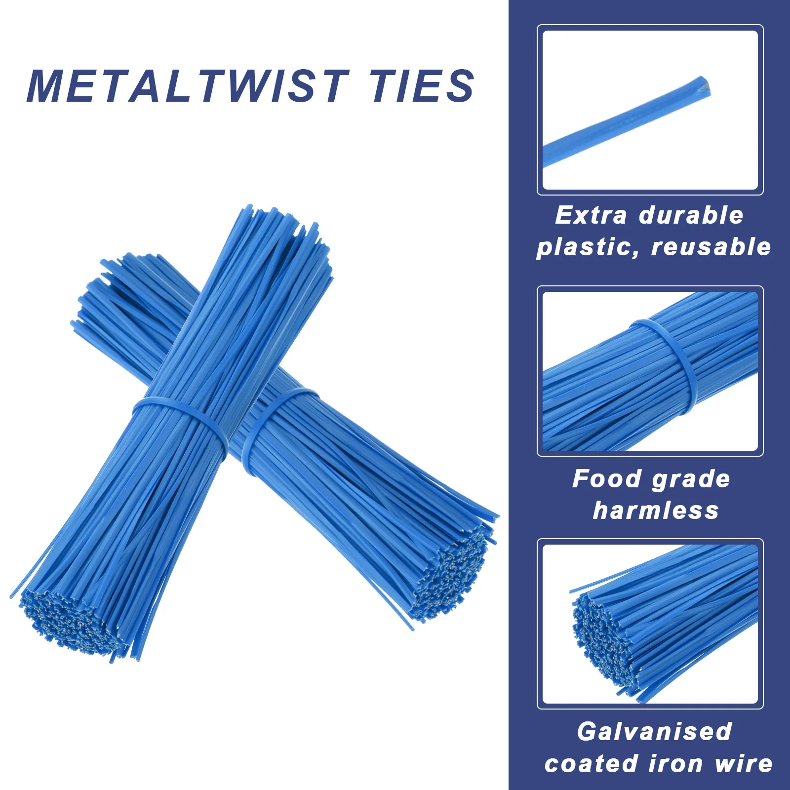Twist Ties Reusable Foil Cable Closure Ties Garden Plant Ties for Tying Bread, Candy Bags , Bundle Wires - Image 3