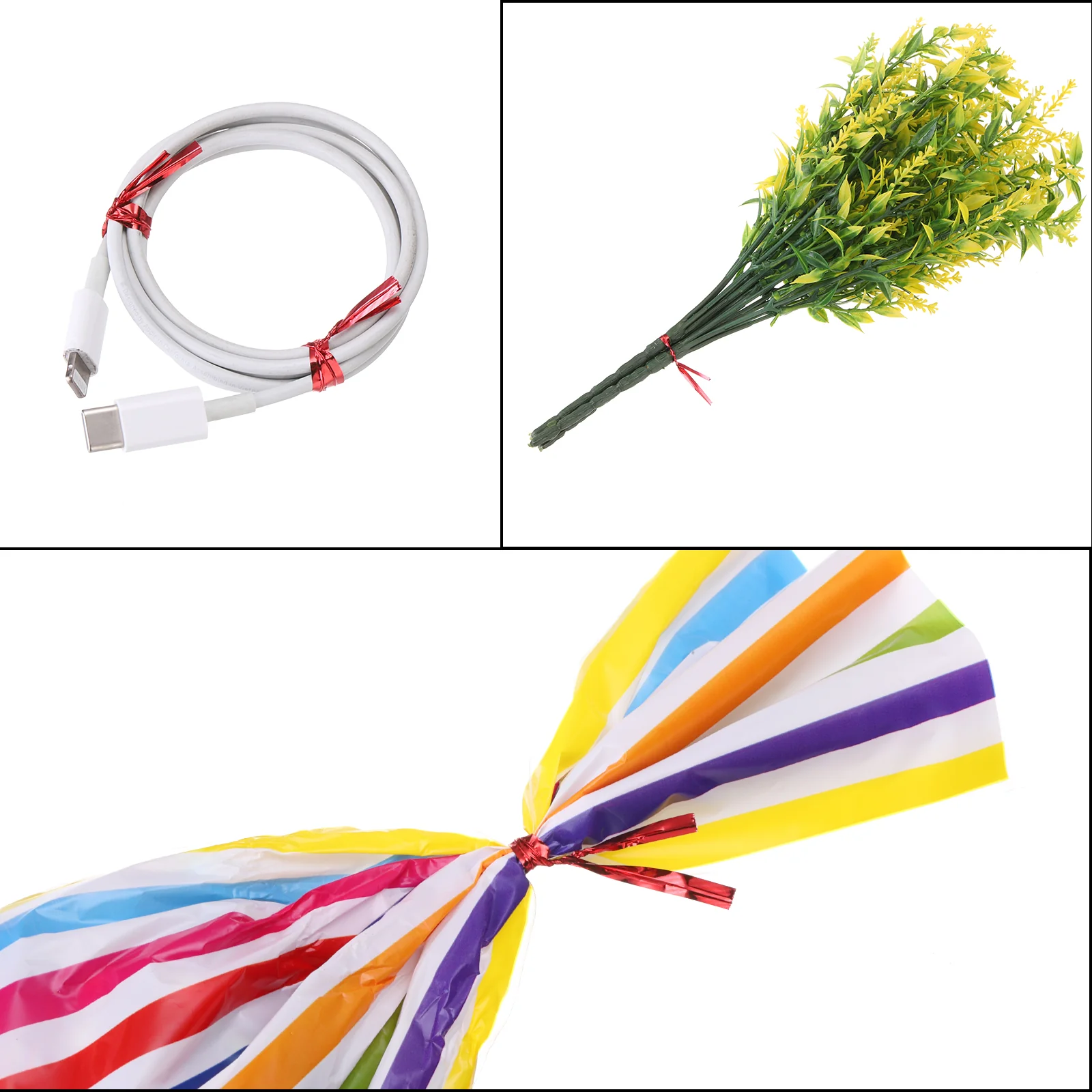 Twist Ties Reusable Foil Cable Closure Ties Garden Plant Ties for Tying Bread, Candy Bags , Bundle Wires - Image 59