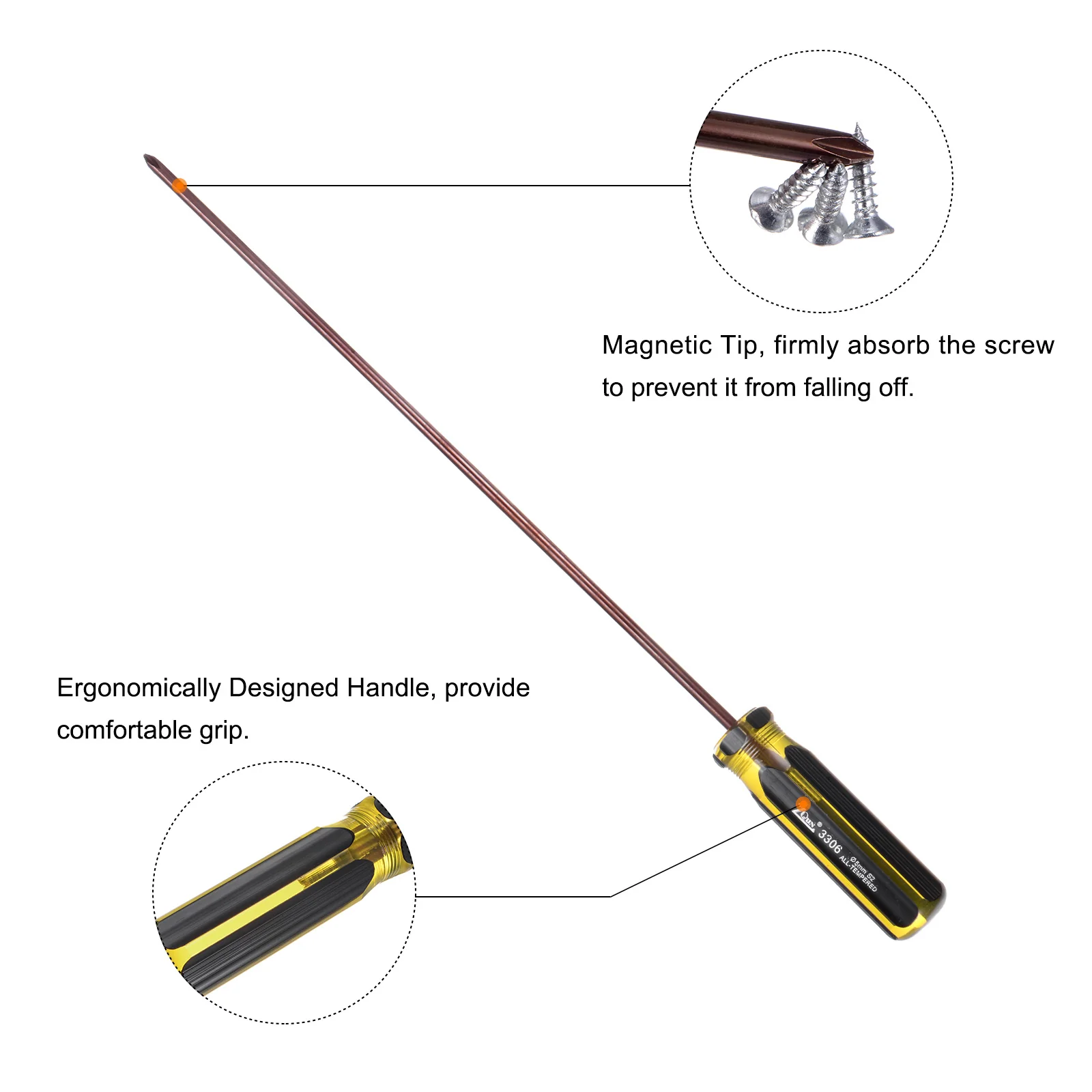 Long Phillips Slotted Screwdriver CR-V Cross Flat Head Magnetic Screwdrivers for Industry Automobile Repair - Image 10