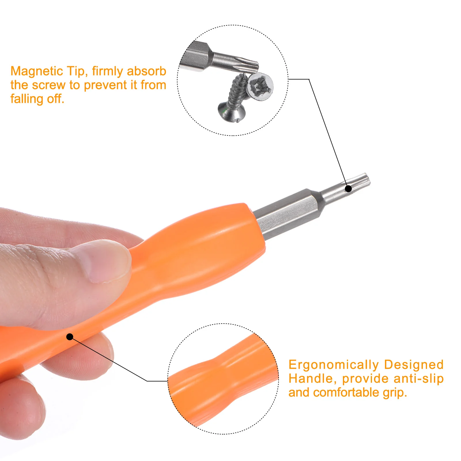 44pcs Ring Doorbell Screwdriver Replacement Kit Double-Ended Screwdriver, Orange - Image 5