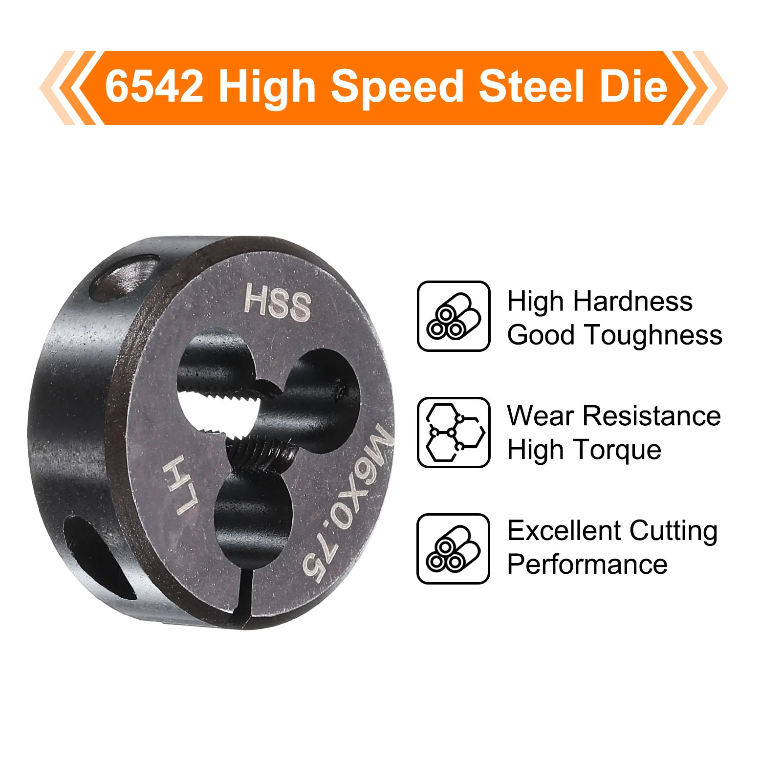 Round Threading Die Metric Thread Adjustable Left Hand High Speed Steel (HSS) Round Die Screw Thread Cutting Die for Thread Repair - Image 10