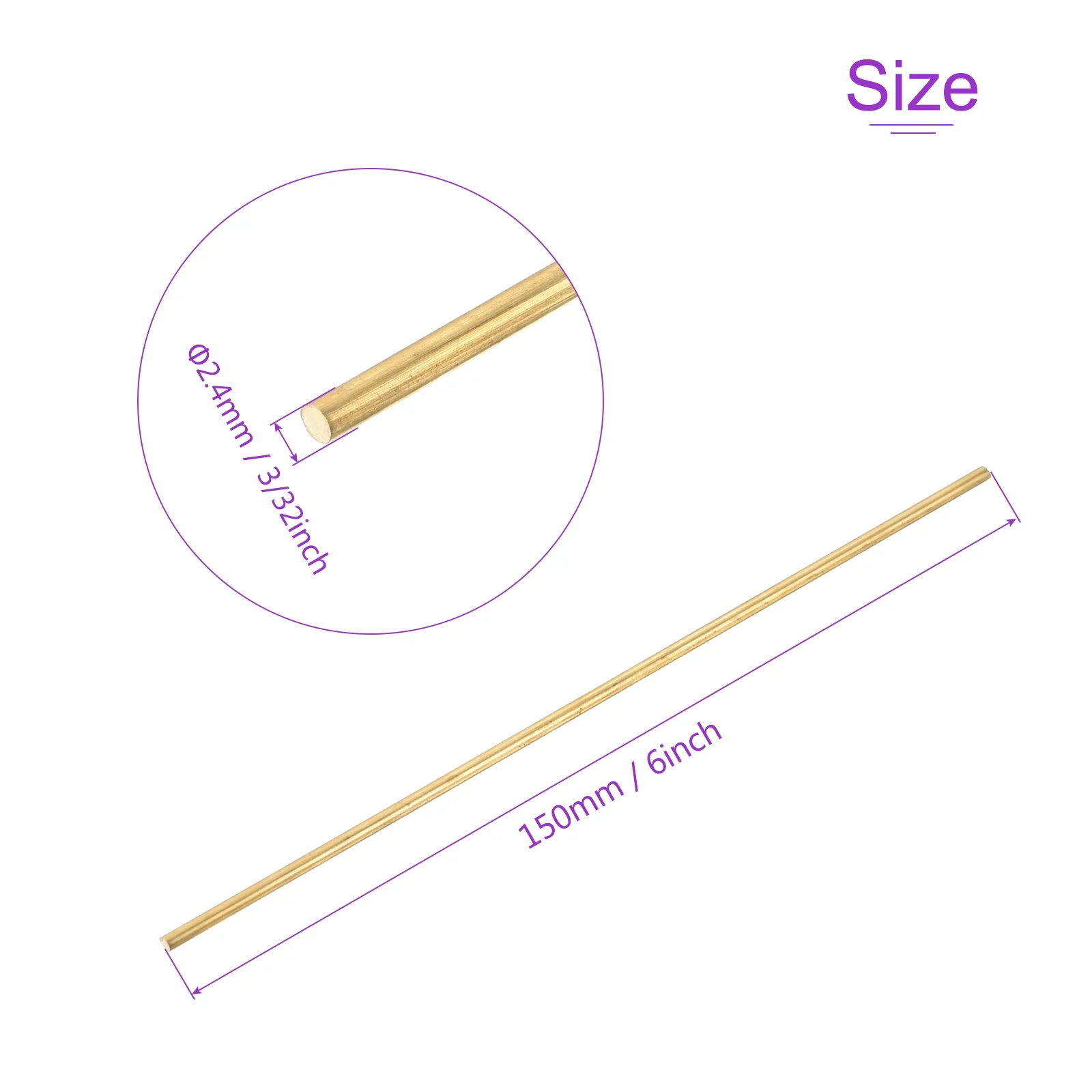 Brass Rods,Solid Round Brass Rod for DIY Craft Brass Welding Rods Lathe Bar Stock for Drift Punches Shaft Model Plane Car - Image 63