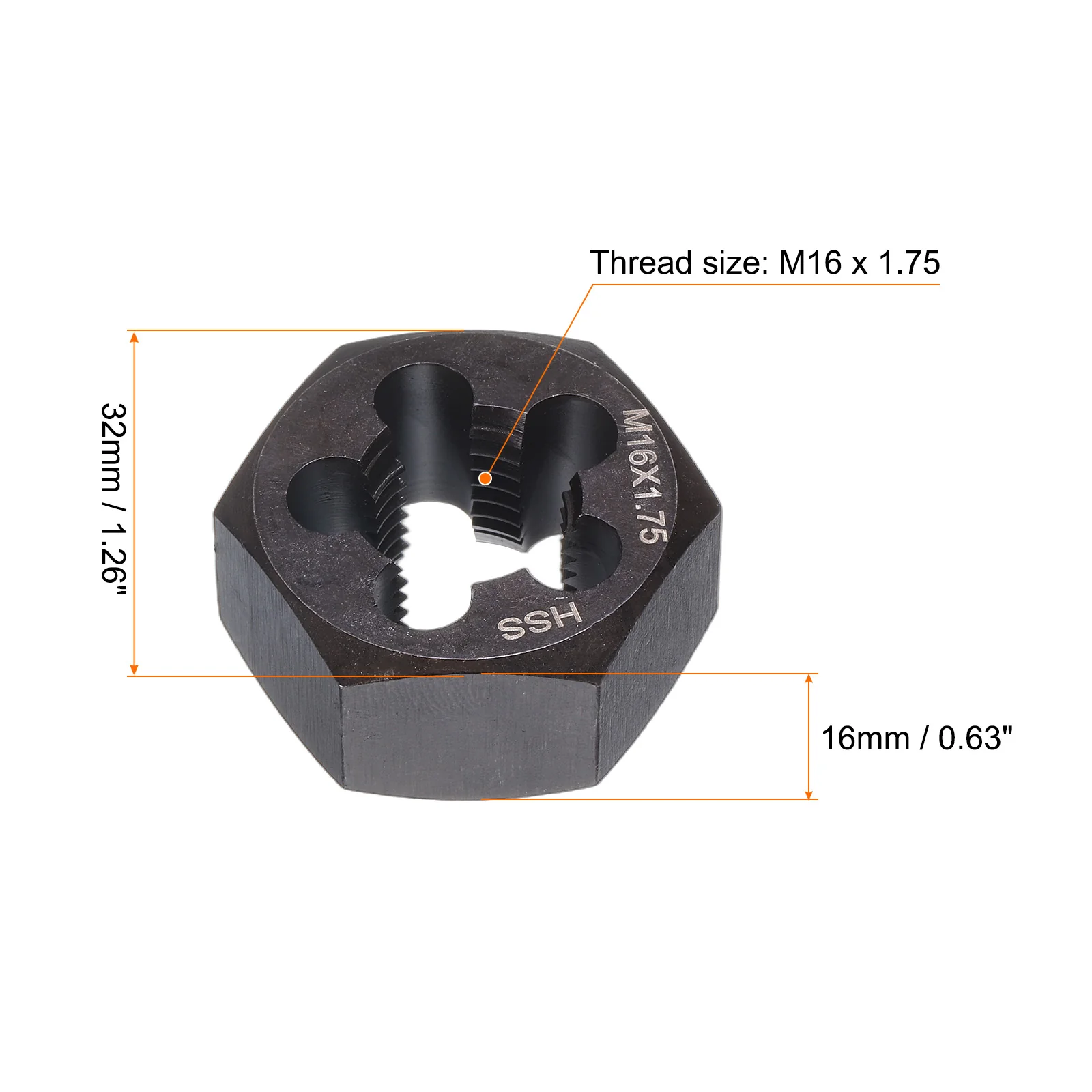 Hex Threading Die M16 x 1.75 Metric Thread Right Hand Screw Cutting Fixed Dies - Image 2