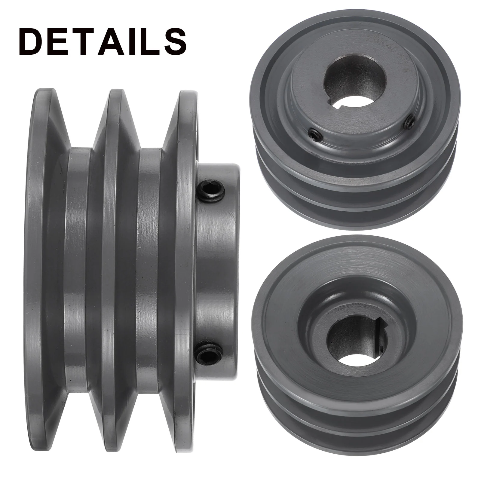 Uxcell 2BK40-1 1/8 V-Belt Sheave 1 1/8"Bore 3.95"OD Double Groove - Image 3