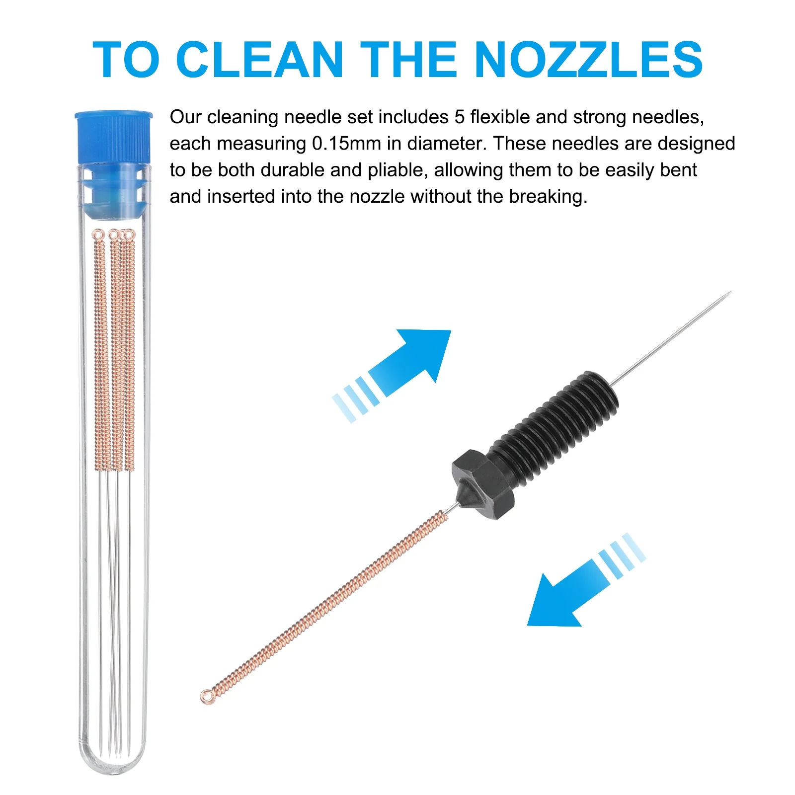 Uxcell 3D Nozzles Kit, 2pcs 3D Printer Hardened Steel Three-Hole Nozzles 0.8mm - Image 4