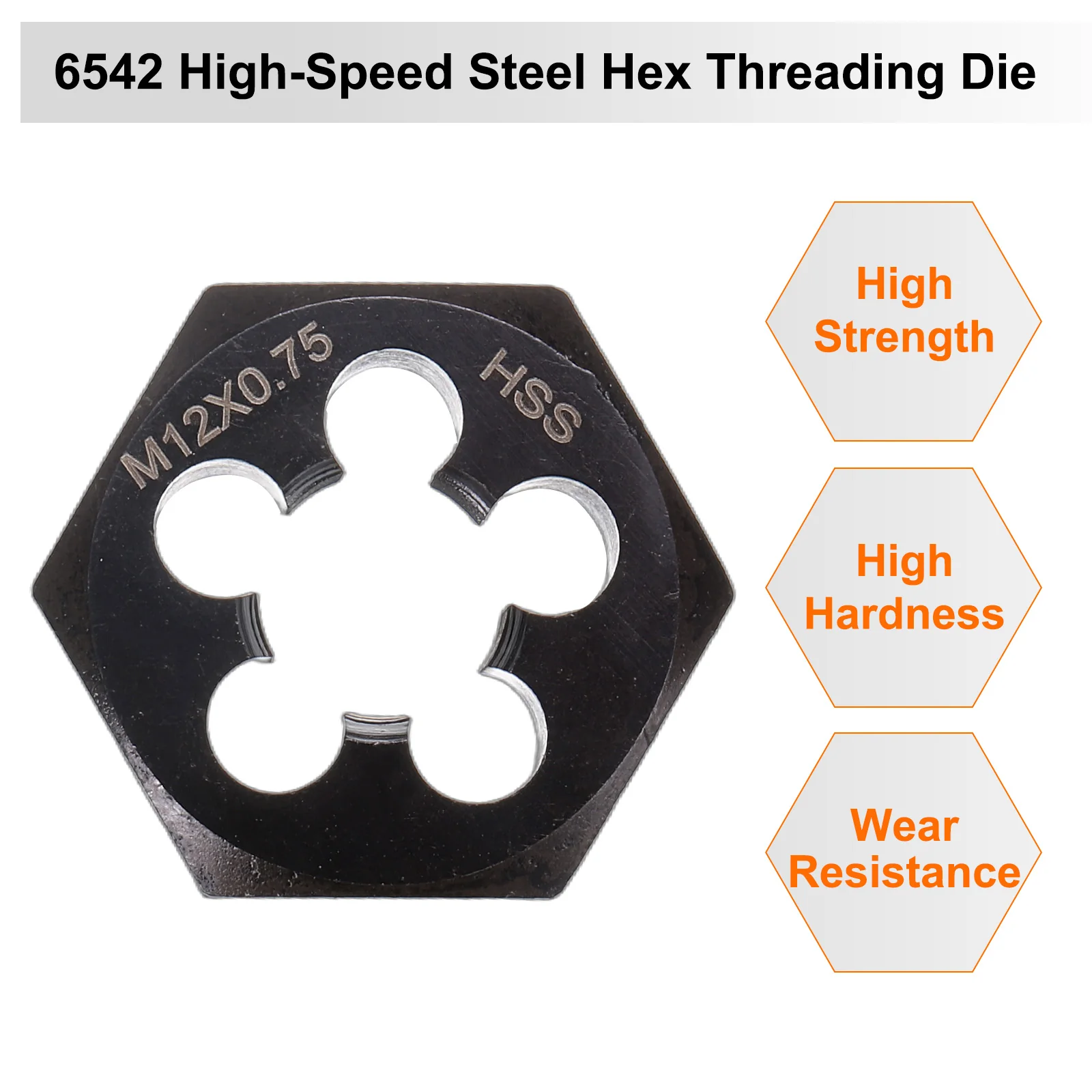 Hex Threading Die M12 x 0.75 Metric Thread Right Hand Screw Cutting Fixed Dies - Image 4