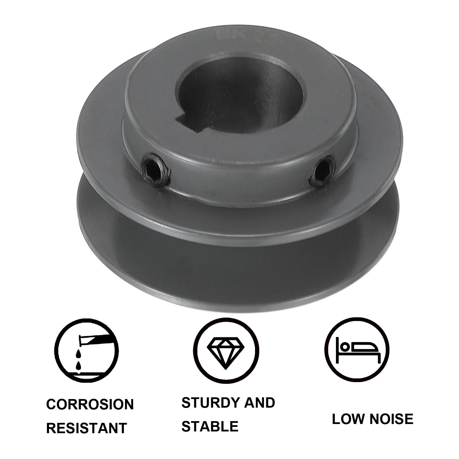 Uxcell BK25-1 V-Belt Sheave 1" Bore 2.65"OD Single Groove Web Sheave - Image 4