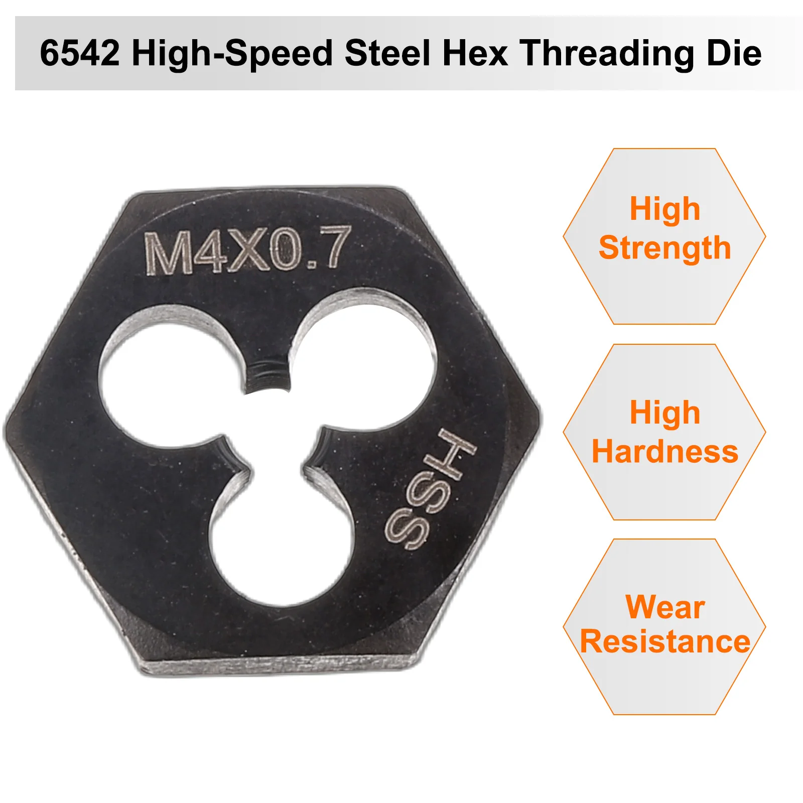 Hex Threading Die M4 x 0.7 Metric Thread Right Hand Screw Cutting Fixed Dies - Image 4