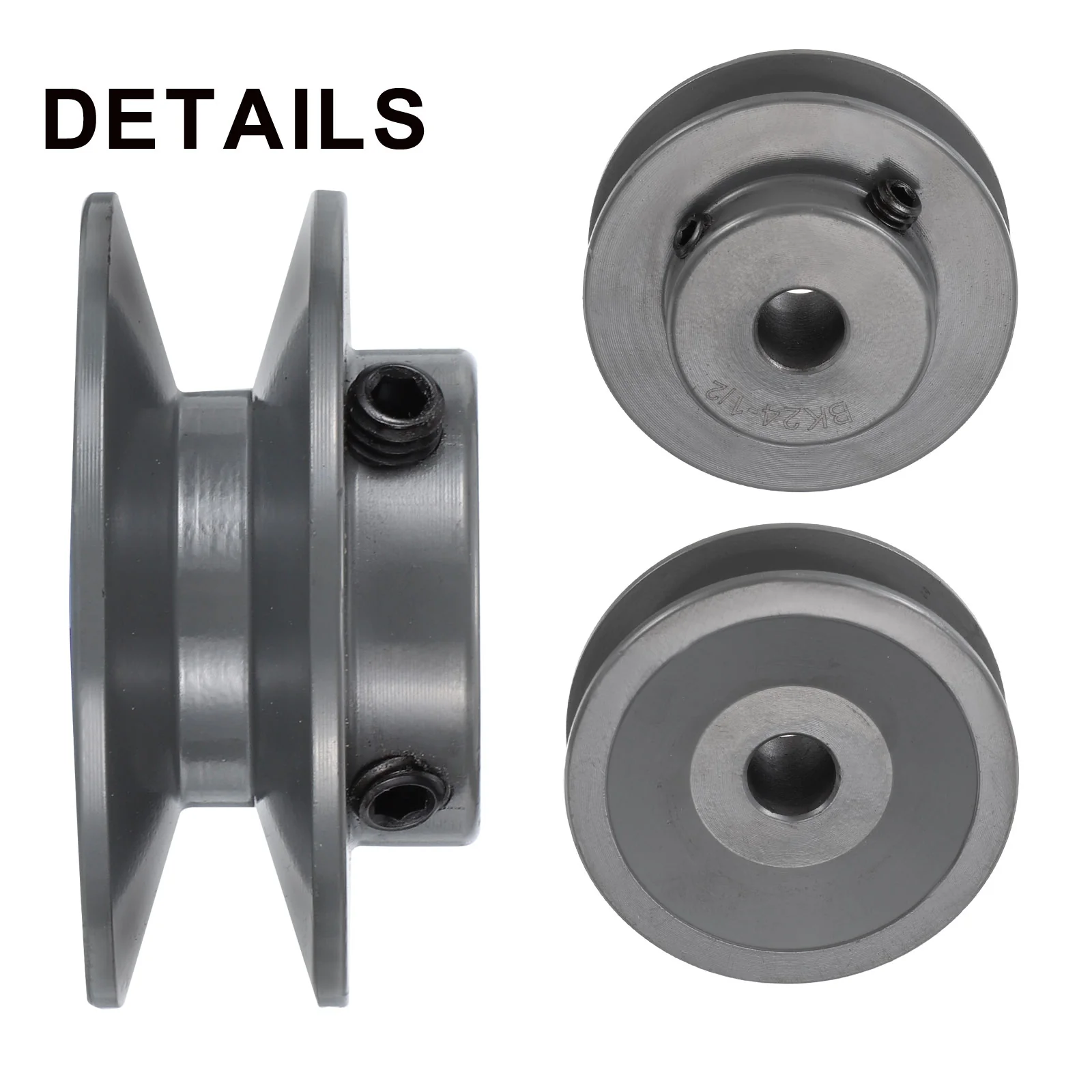 Uxcell BK24-1/2 V-Belt Sheave 1/2"Bore 2.55"OD Single Groove Web Sheave - Image 3