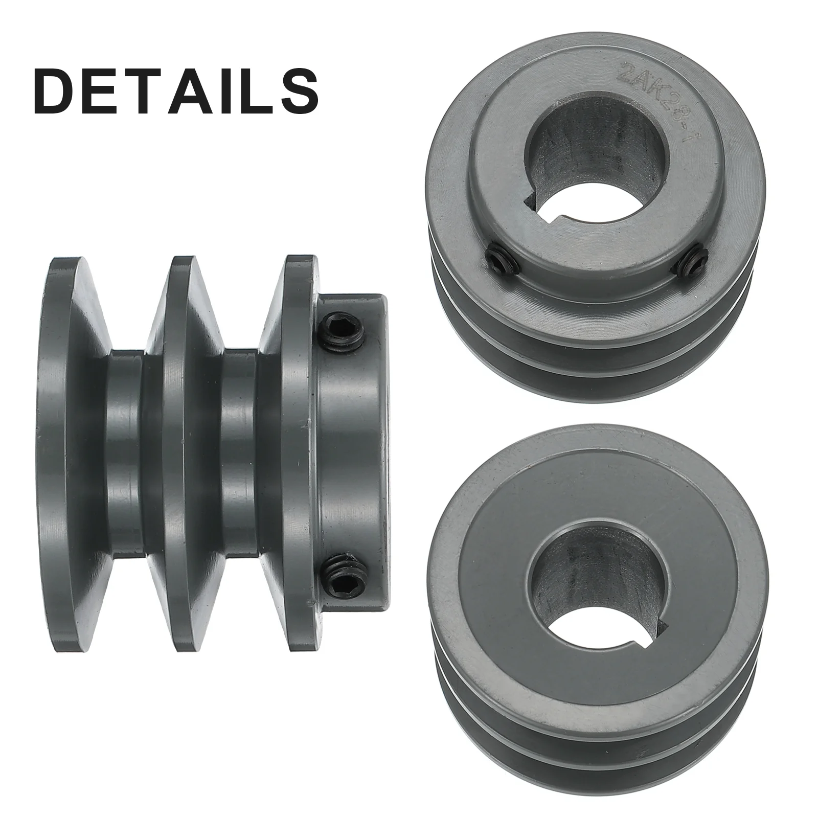Uxcell 2AK28-1 V-Belt Sheave 1"Bore 2.85"OD Double Groove Web Sheave - Image 3