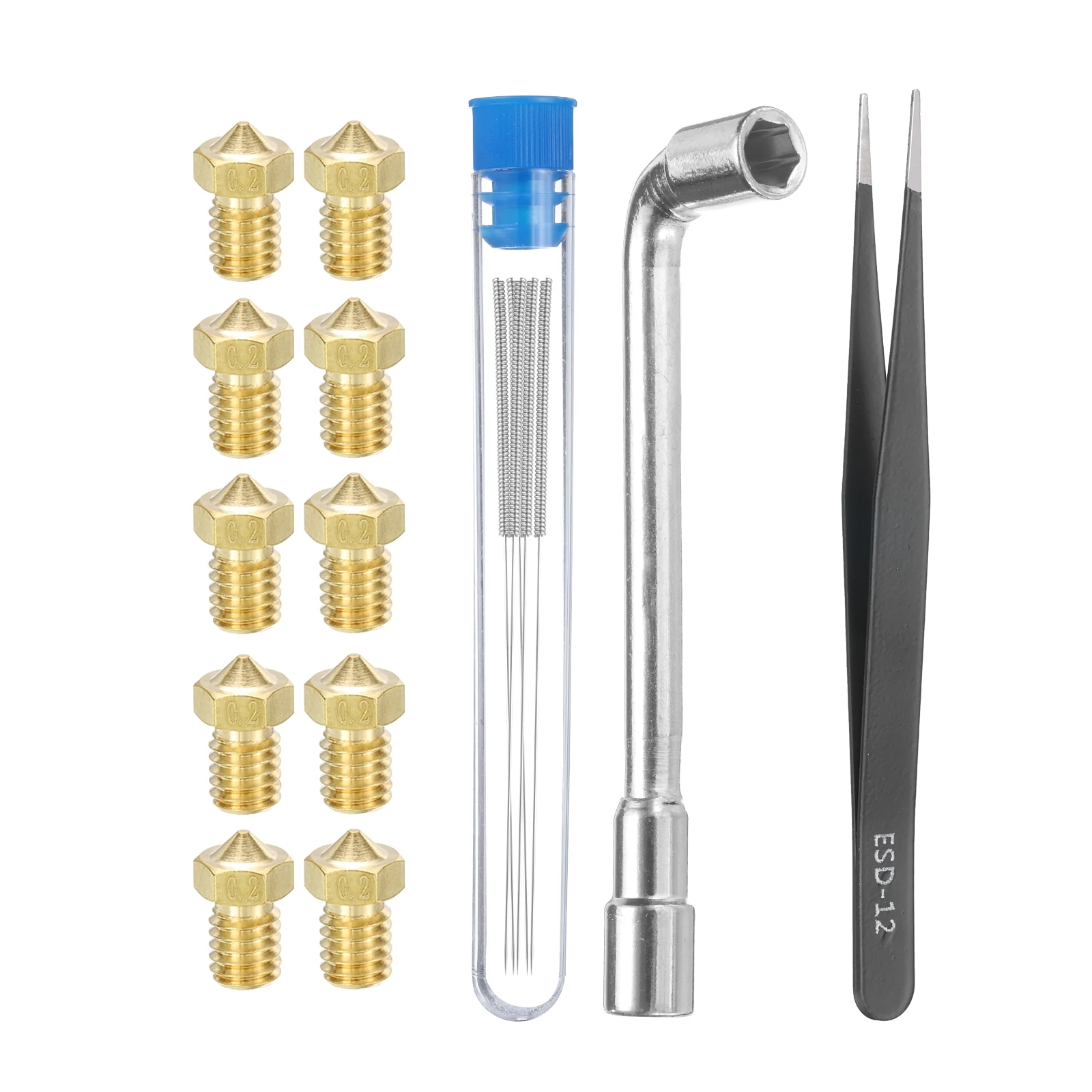 Uxcell 3D Nozzles Kits, 3D Printers Brass Nozzles, Nozzle Cleaning Needles - Image 7