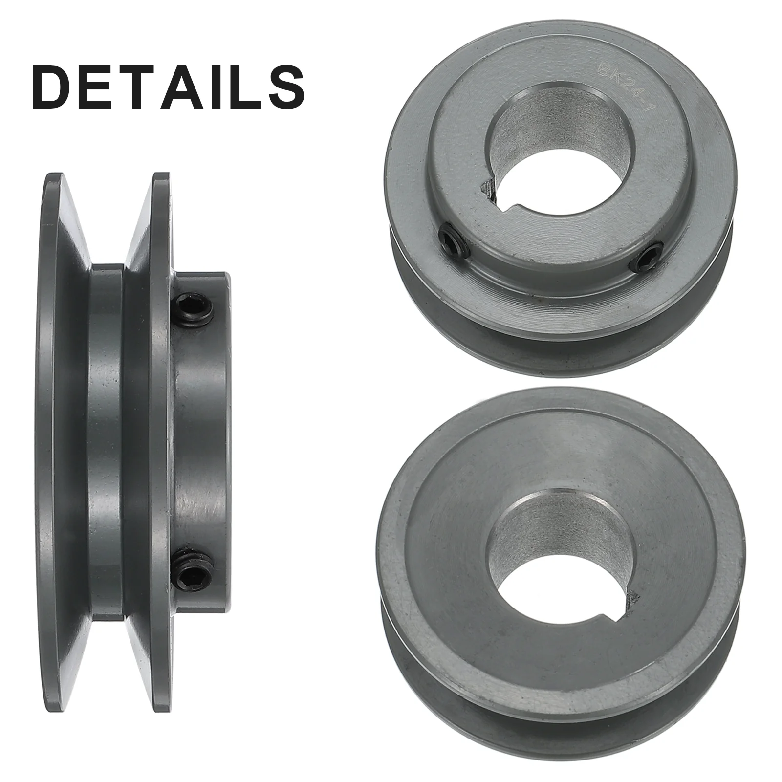 Uxcell BK24-1 V-Belt Sheave 1"Bore 2.55"OD Single Groove for 3L or B Belt - Image 3