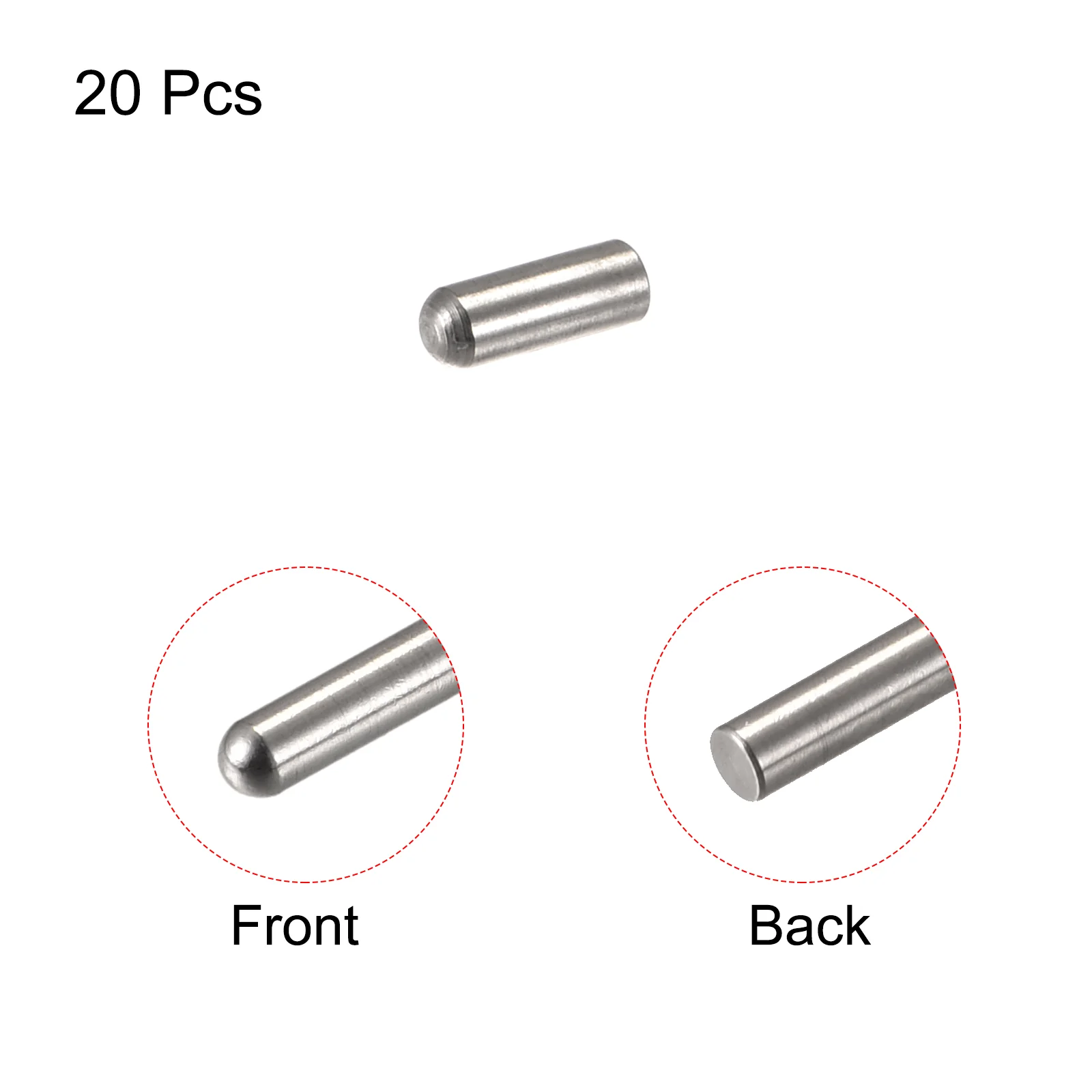 Uxcell 4x6mm Dowel Pins, 50pcs Round Head Flat Chamfered End Dowel Pin - Image 3