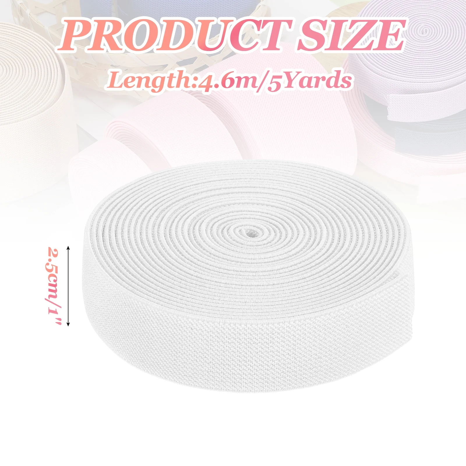 Elastic Bands for Sewing 1 Inch x 5 Yards White Knit Elastic Spool - Image 2