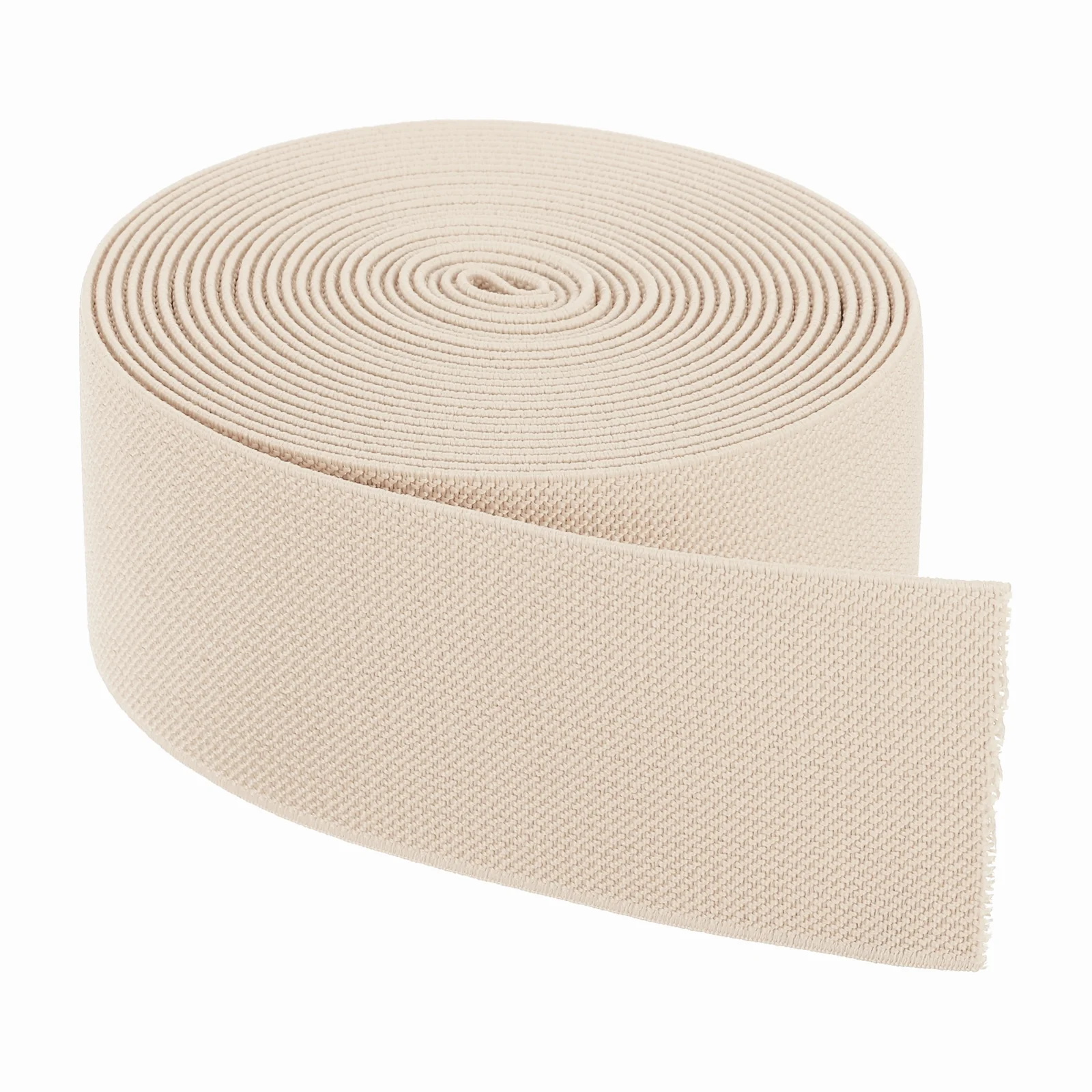 Elastic Bands for Sewing 2 Inch x 5 Yards Beige Knit Elastic Spool High Elasticity for Wigs, Waistband, Pants, Craft DIY Projects