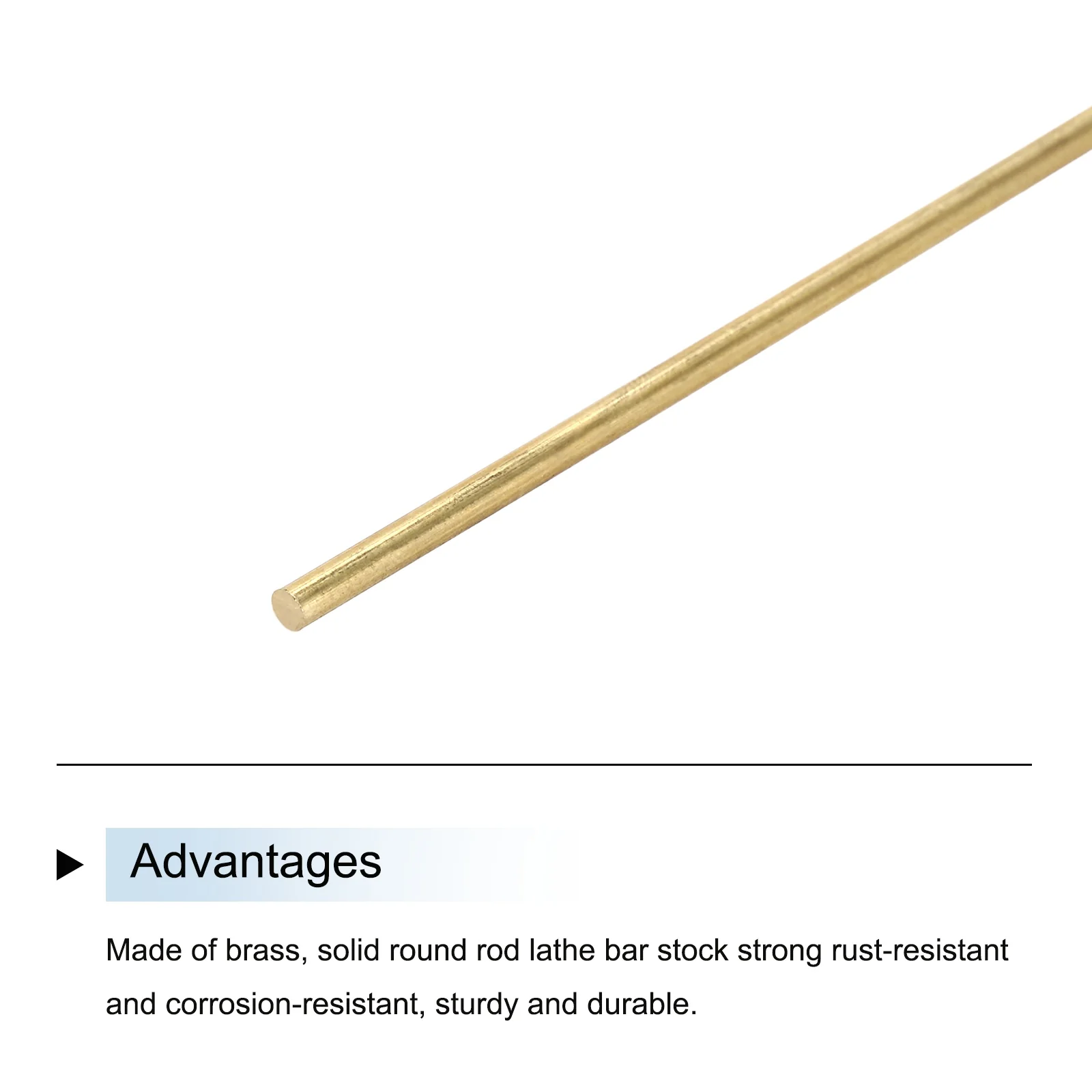 Uxcell 4.5mm x 305mm Brass Round Rod, Metal Solid Shaft Rods Lathe Bar 6pcs - Image 4