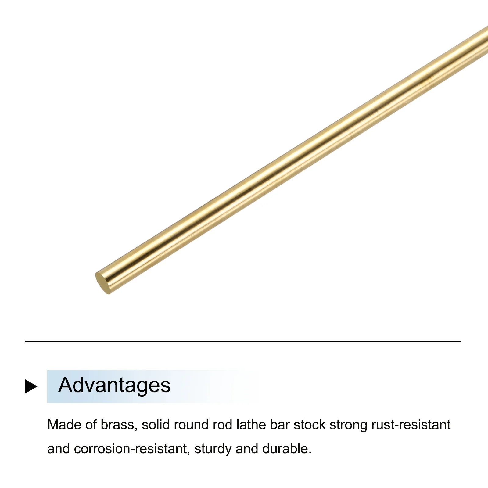 Uxcell 6.5mm x 200mm Brass Round Rod, Metal Solid Shaft Rods Lathe Bar 6pcs - Image 4