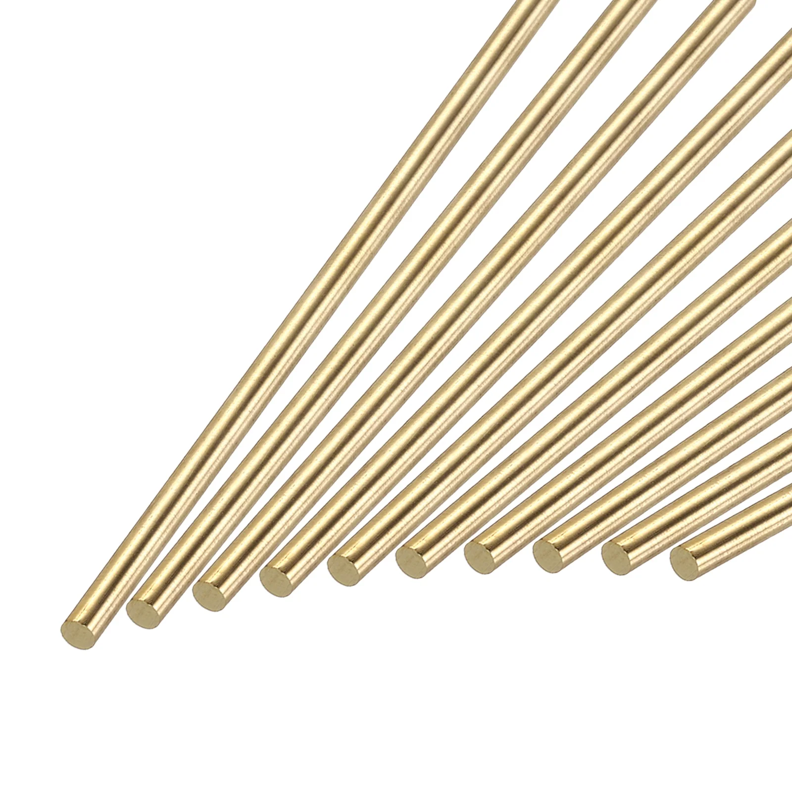 Uxcell 5mm x 100mm Brass Round Rod, Metal Solid Shaft Rods Lathe Bar 10pcs