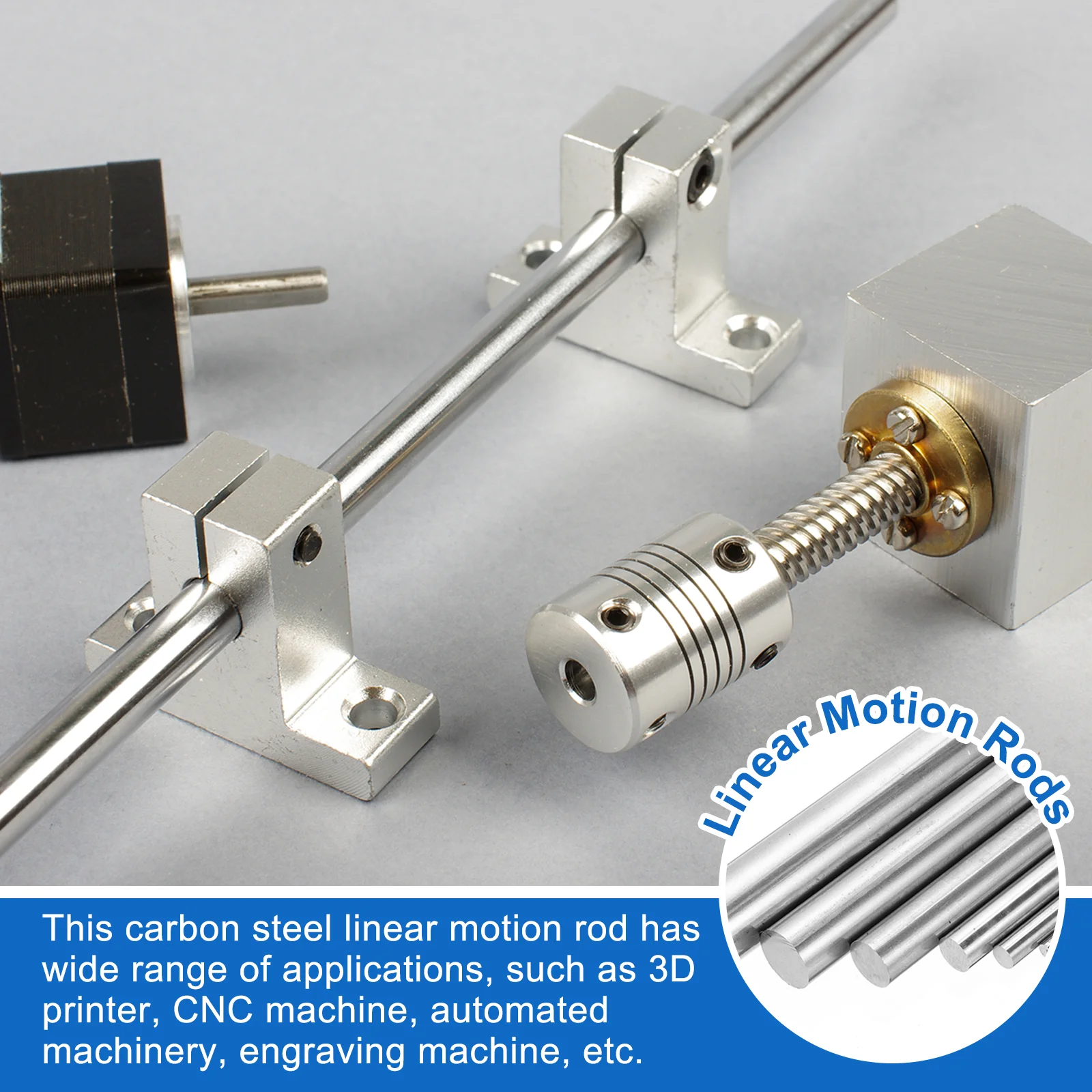 2 Pcs Linear Motion Rods, 4mm(3/16") OD 200mm(0.66ft) Length Steel Motion Rod Shaft Guide, Linear Rail Rod Shaft for CNC, 3D Printer - Image 5