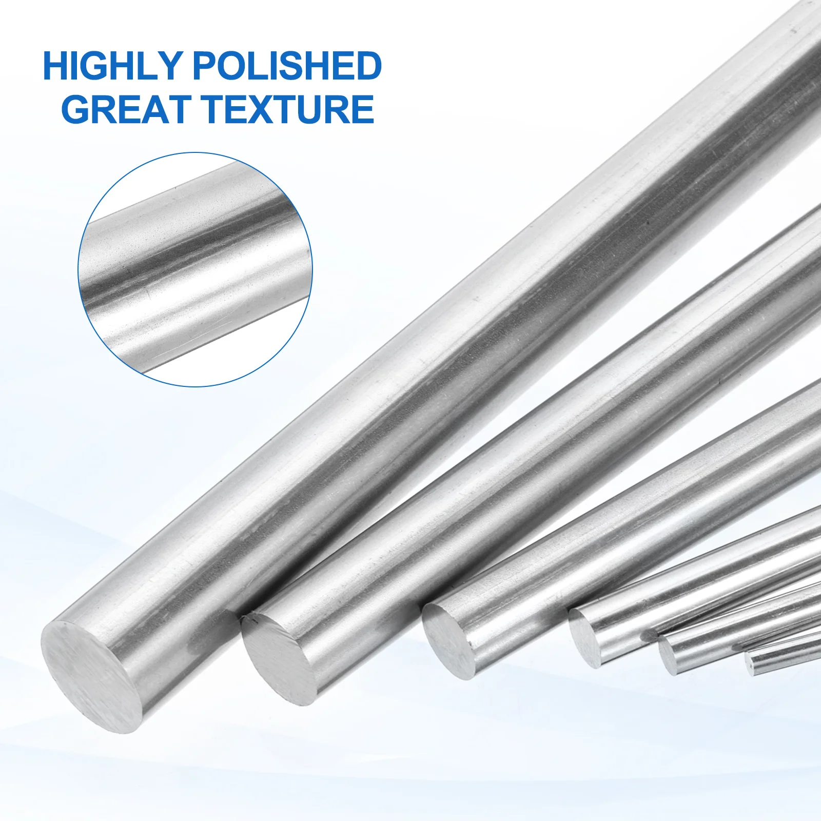 2 Pcs Linear Motion Rods, 5mm(3/16") OD 330mm(1.1ft) Length Steel Motion Rod Shaft Guide, Linear Rail Rod Shaft for CNC, 3D Printer - Image 3