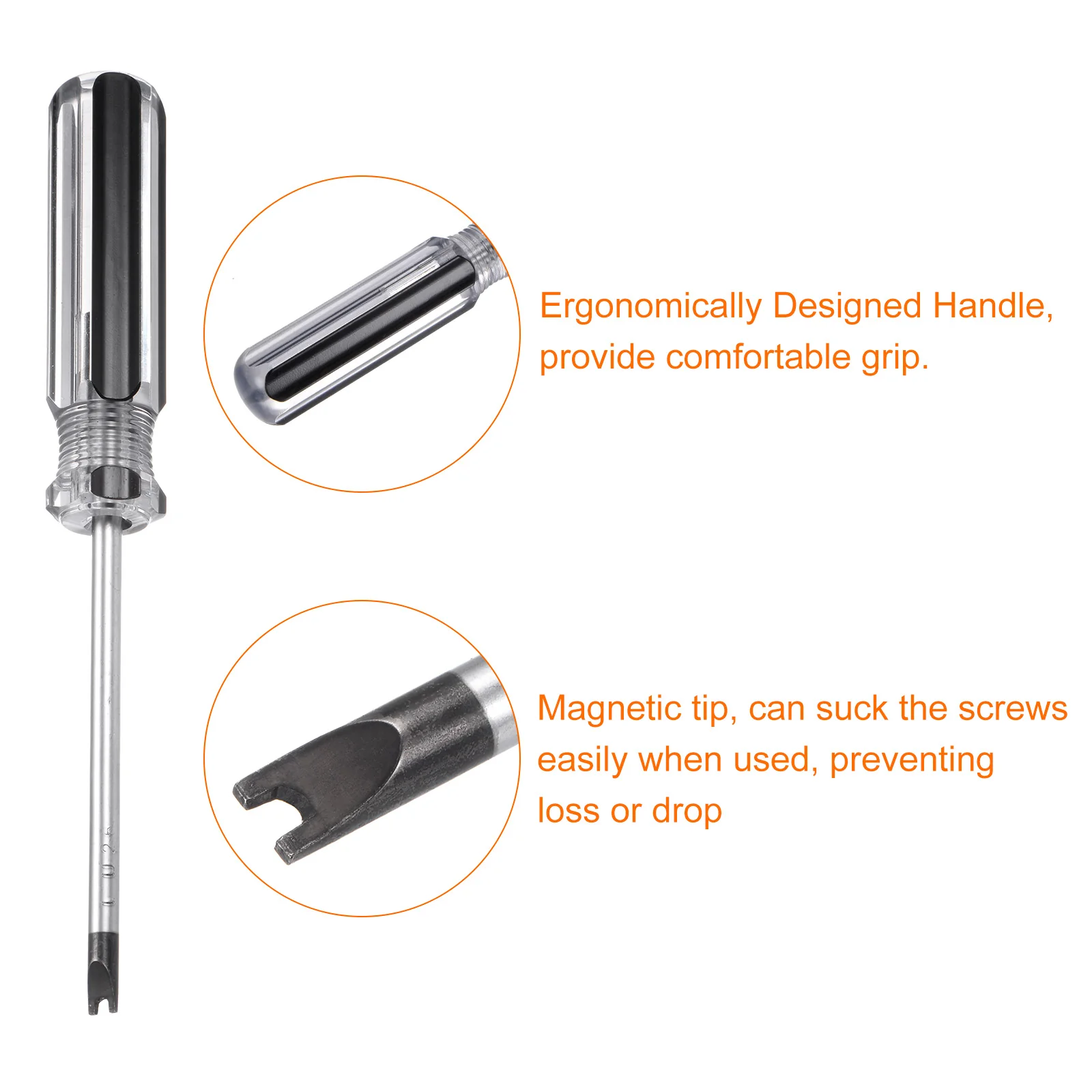 Magnetic U Tip Screwdriver Steel 2 Points Head Screw Driver with Non-slip Handle for Appliances Repair Improvement - Image 19