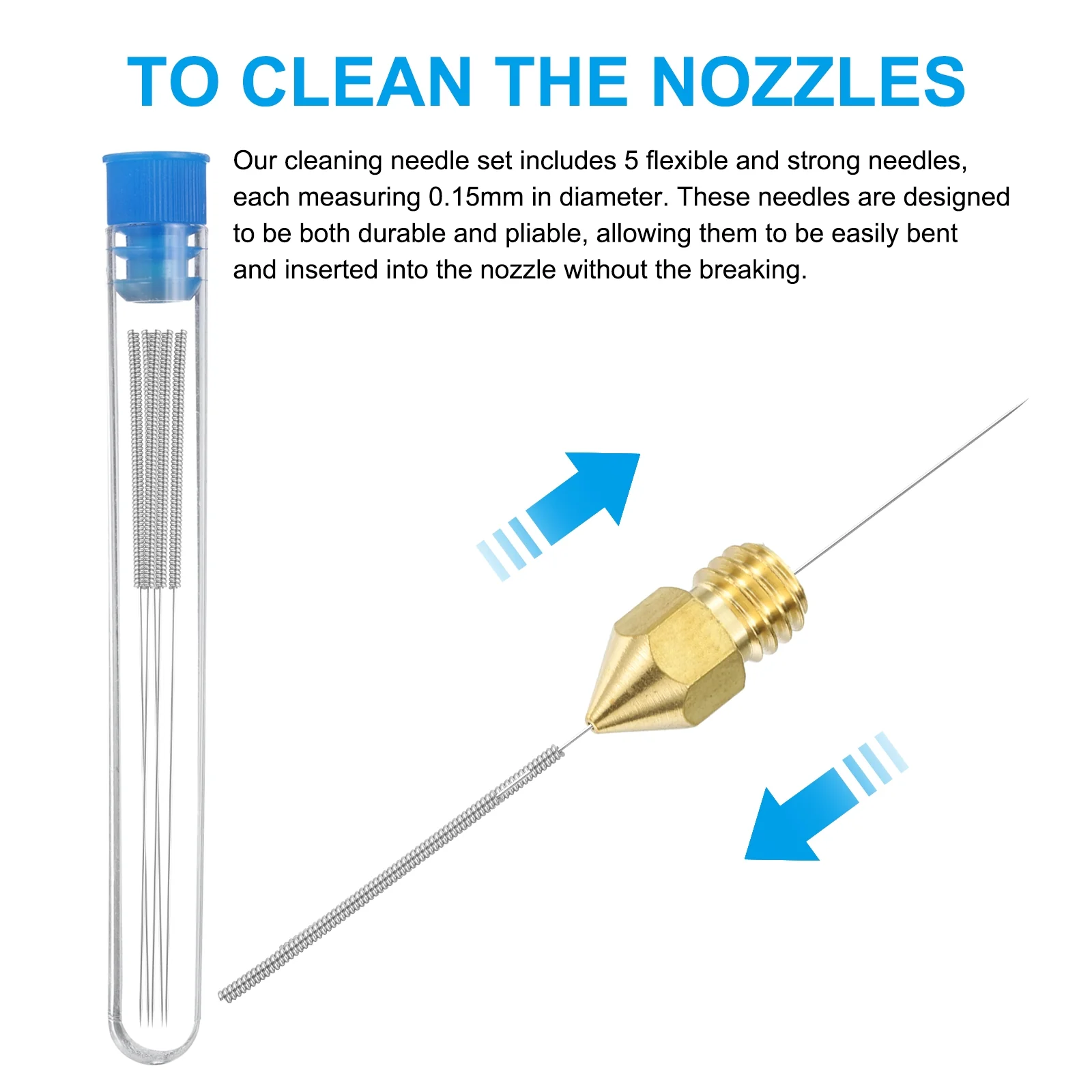 Uxcell 3D Nozzles Kit, 30pcs 3D Printer Brass Nozzles 0.2mm for 1.75mm Ender3 Series - Image 4