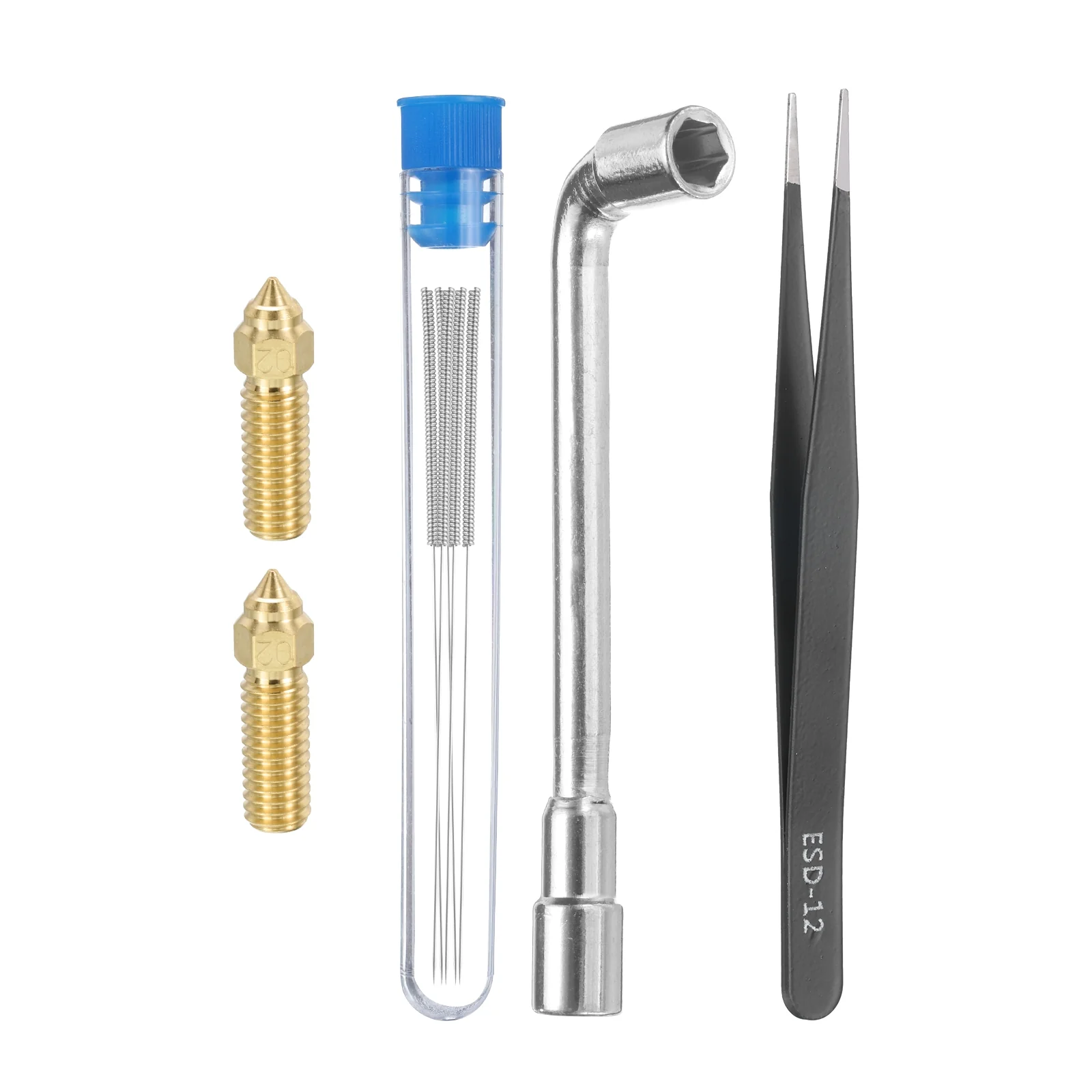 Uxcell 3D Nozzles Kit, 2pcs k1 Brass Nozzles 0.2mm, Nozzle Cleaning Needles