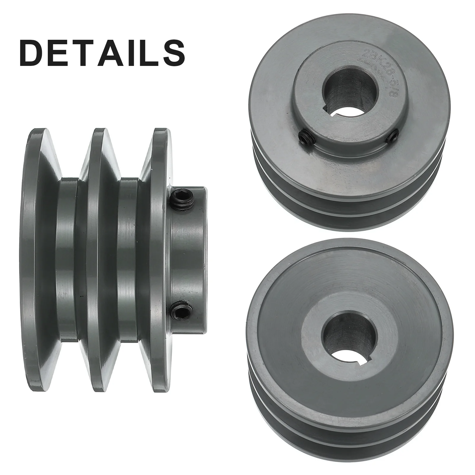 Uxcell 2BK28-5/8 V-Belt Sheave 5/8"Bore 2.95"OD Double Groove for 3L or B Belt - Image 3