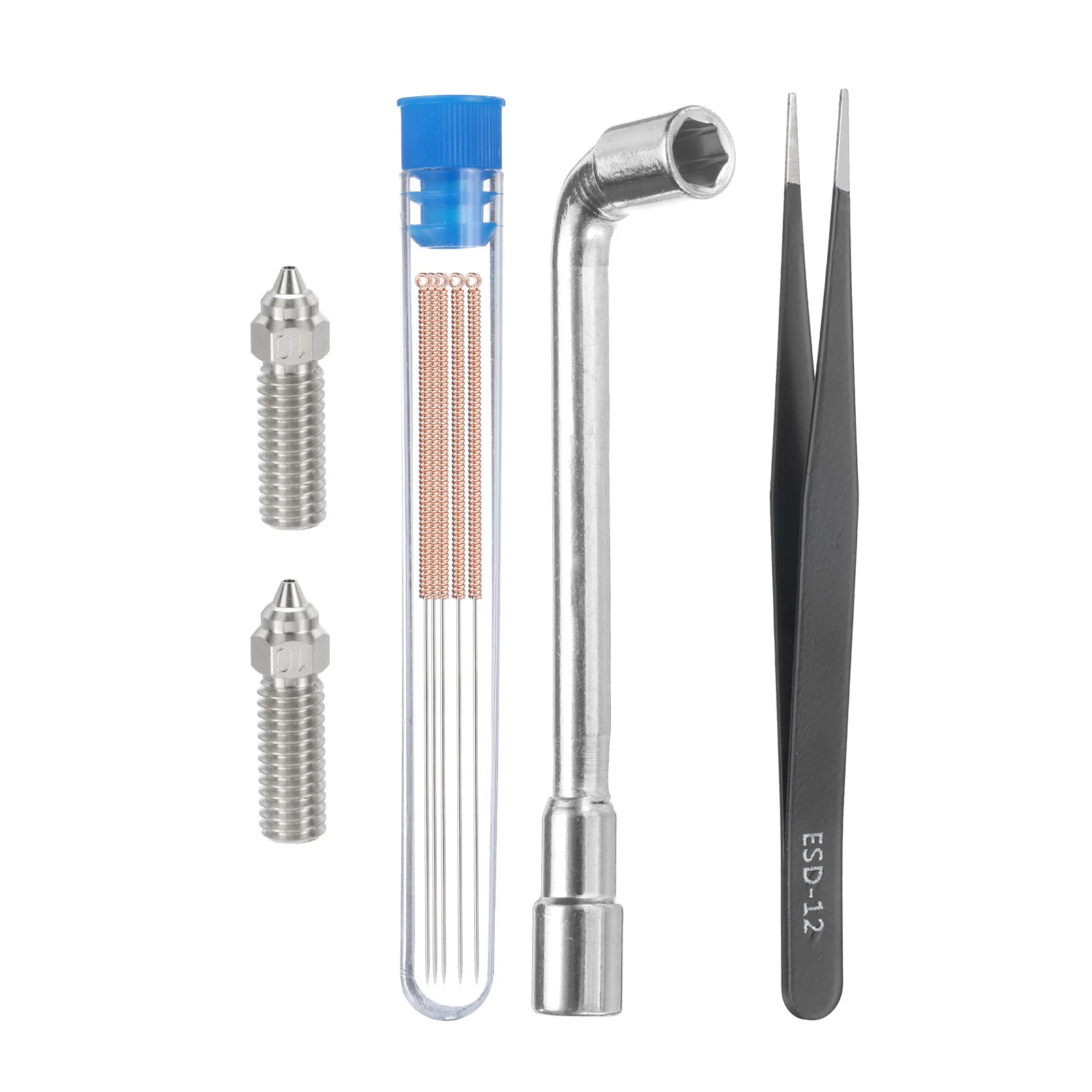 Uxcell 3D Nozzles Kit, 2pcs k1 Copper Alloy Nozzles 1mm, Nozzle Cleaning Needles