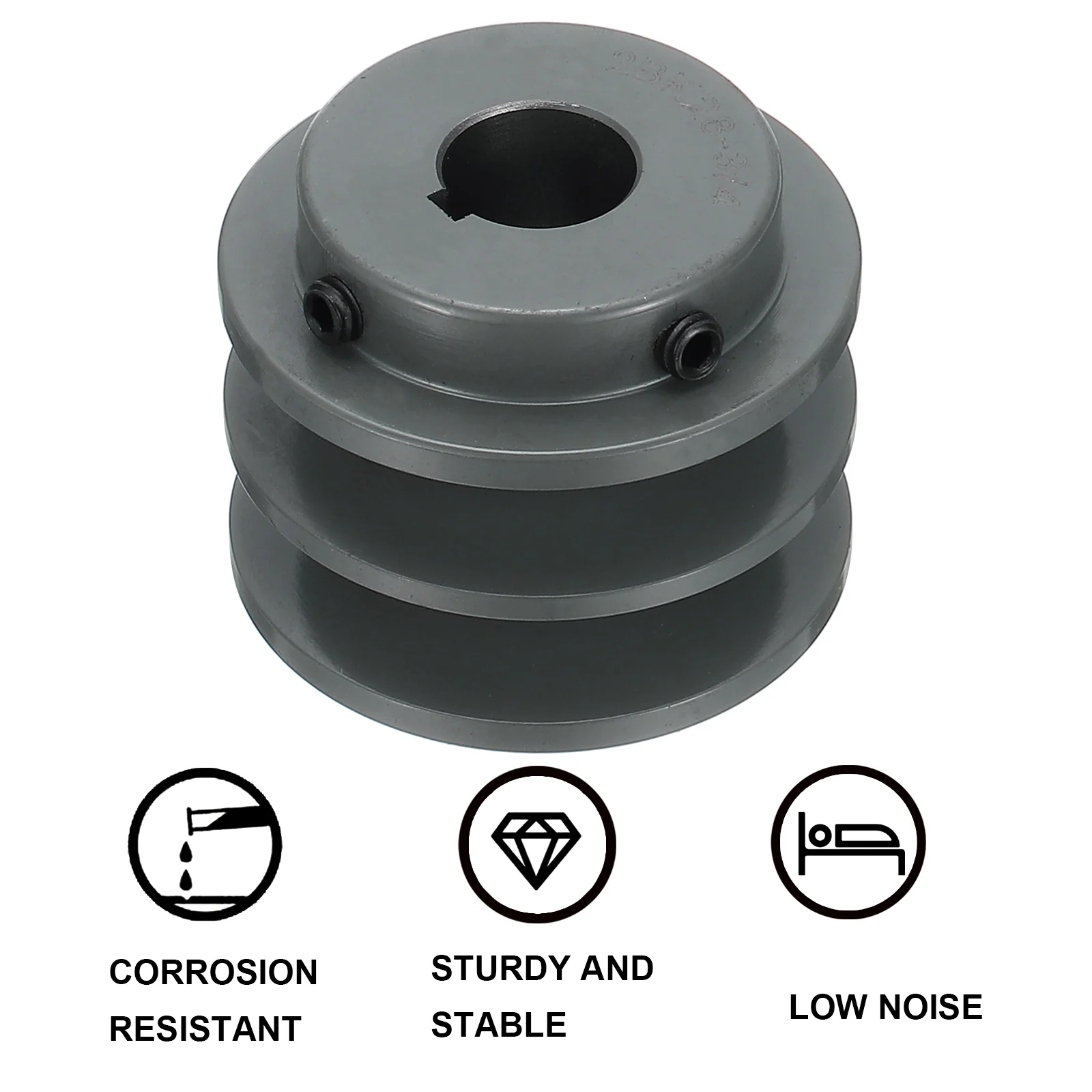 Uxcell 2BK28-3/4 V-Belt Sheave 3/4"Bore 2.95"OD Double Groove for 3L or B Belt - Image 4