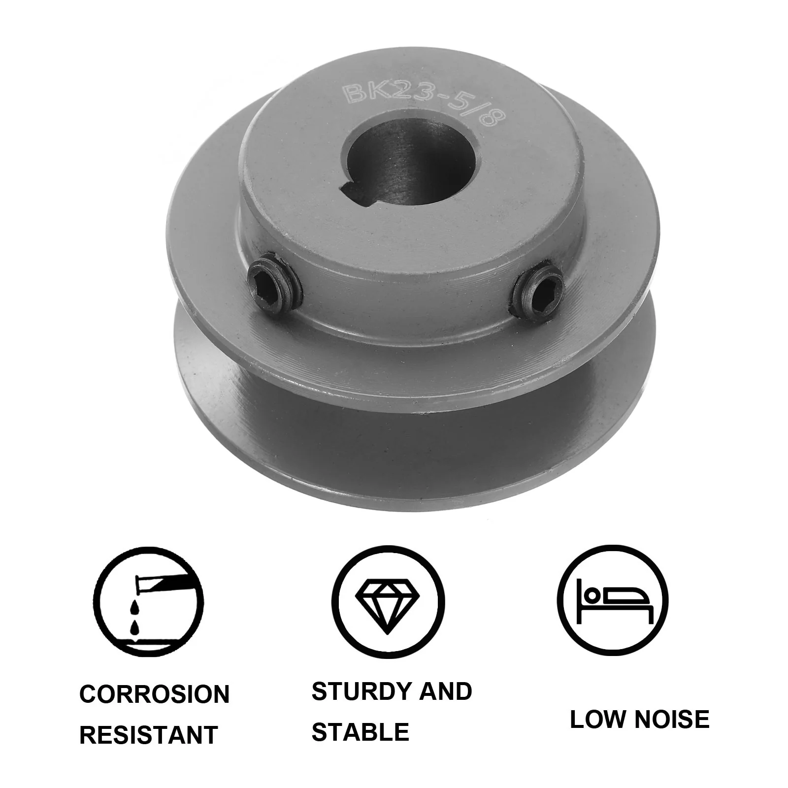 Uxcell BK23-5/8 V-Belt Sheave 5/8"Bore 2.45"OD Single Groove for 3L or B Belt - Image 4