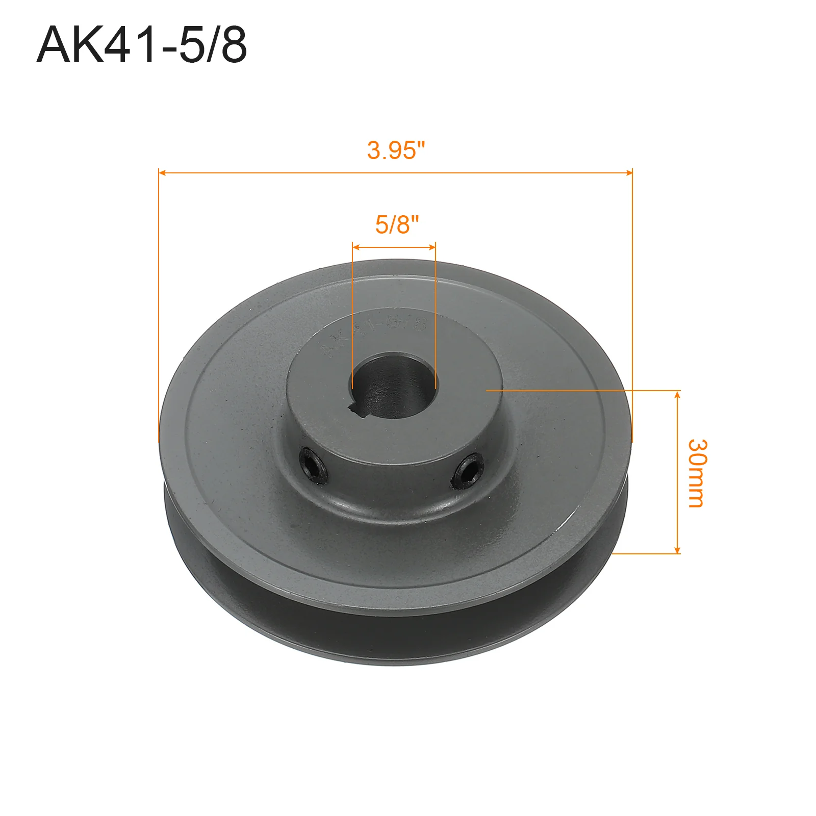 Uxcell AK41-5/8 V-Belt Sheave 5/8"Bore 3.95"OD Single Groove - Image 2
