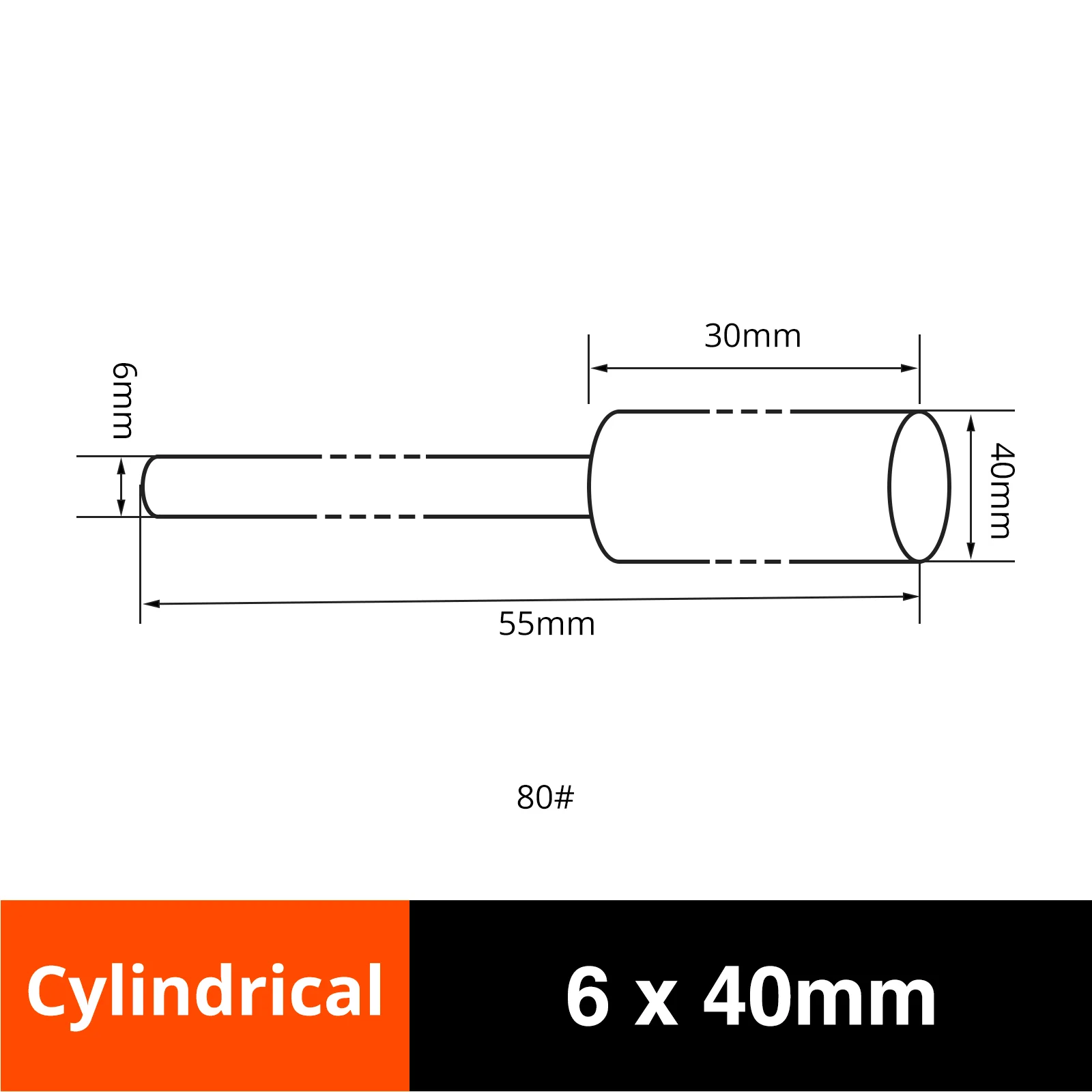 Grinding Head Red Alumina Cylindrical with Round Shank - Image 32