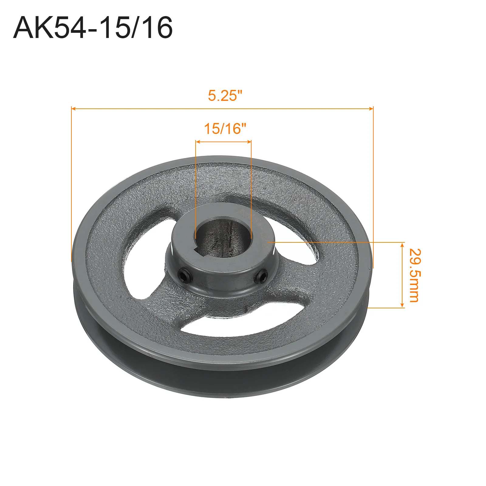 Uxcell AK54-15/16 V-Belt Sheave 15/16"Bore 5.25"OD Single Groove - Image 2