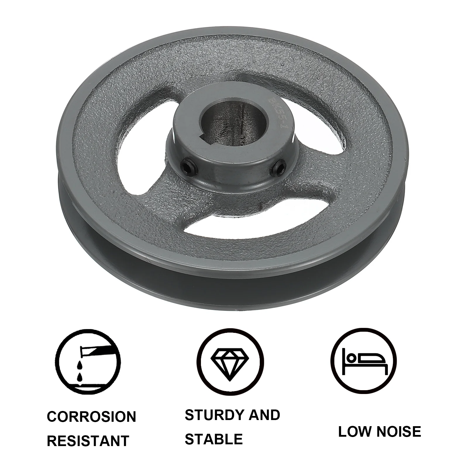 Uxcell BK55-1 V-Belt Sheave 1"Bore 5.25"OD Single Groove for 3L or B Belt - Image 4