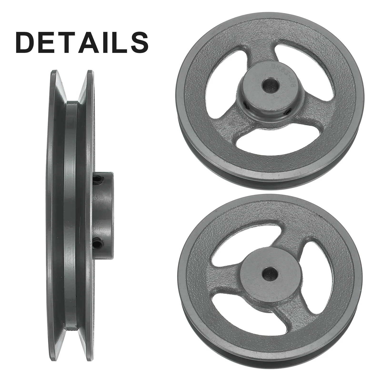 Uxcell BK65-5/8 V-Belt Sheave 5/8"Bore 6.25"OD Single Groove for 3L or B Belt - Image 3