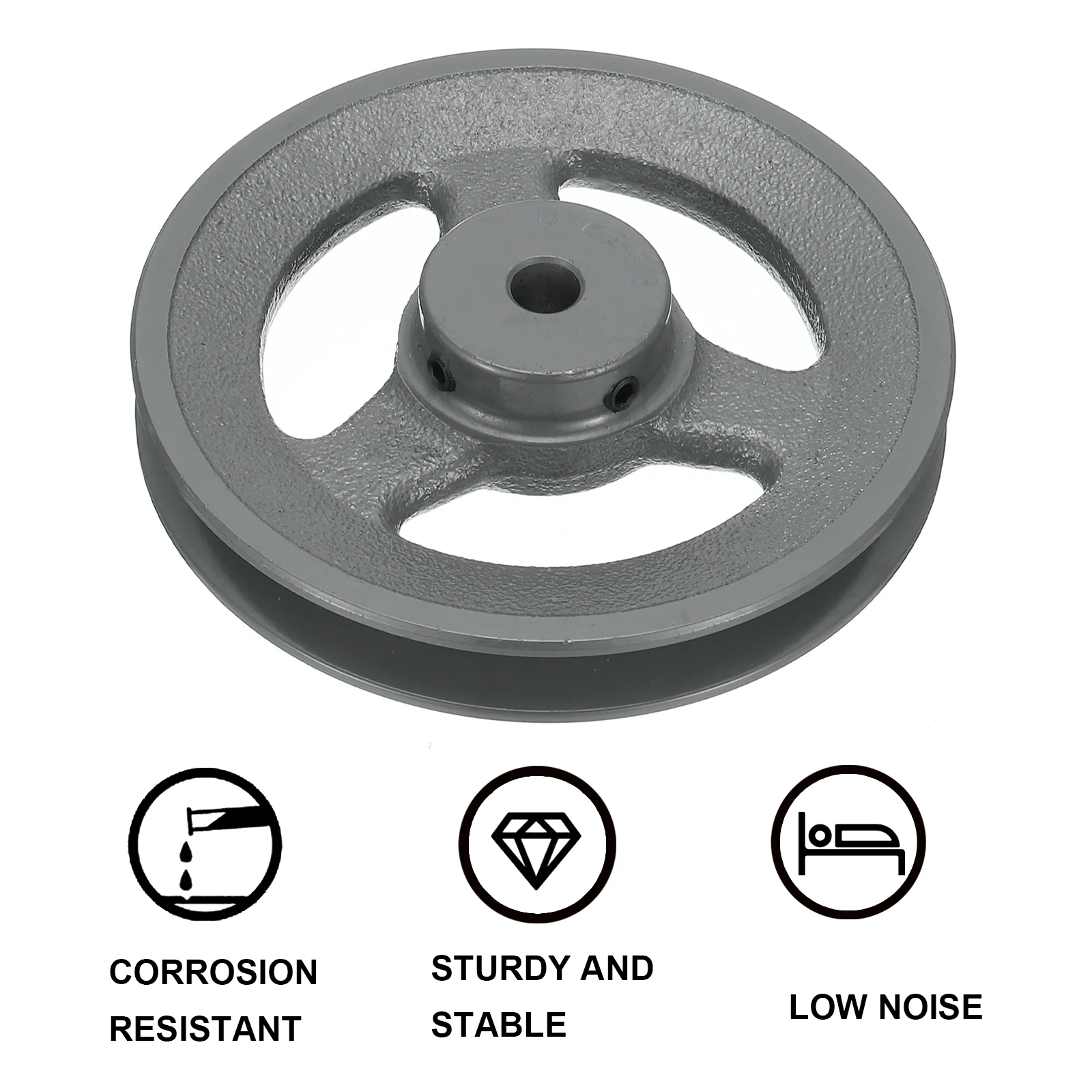 Uxcell BK65-5/8 V-Belt Sheave 5/8"Bore 6.25"OD Single Groove for 3L or B Belt - Image 4