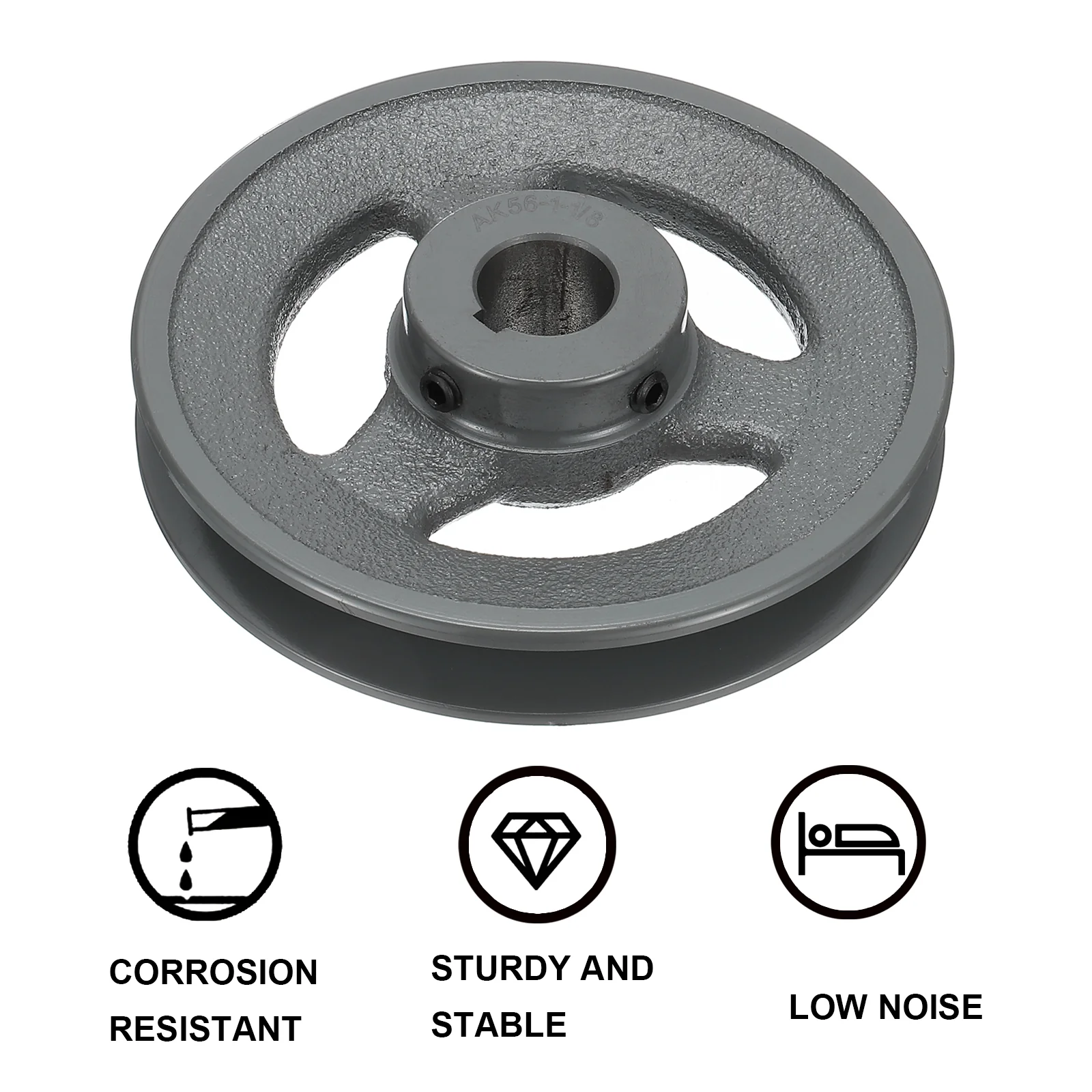 Uxcell AK56-1 1/8 V-Belt Sheave 1 1/8"Bore 5.45"OD Single Groove - Image 4