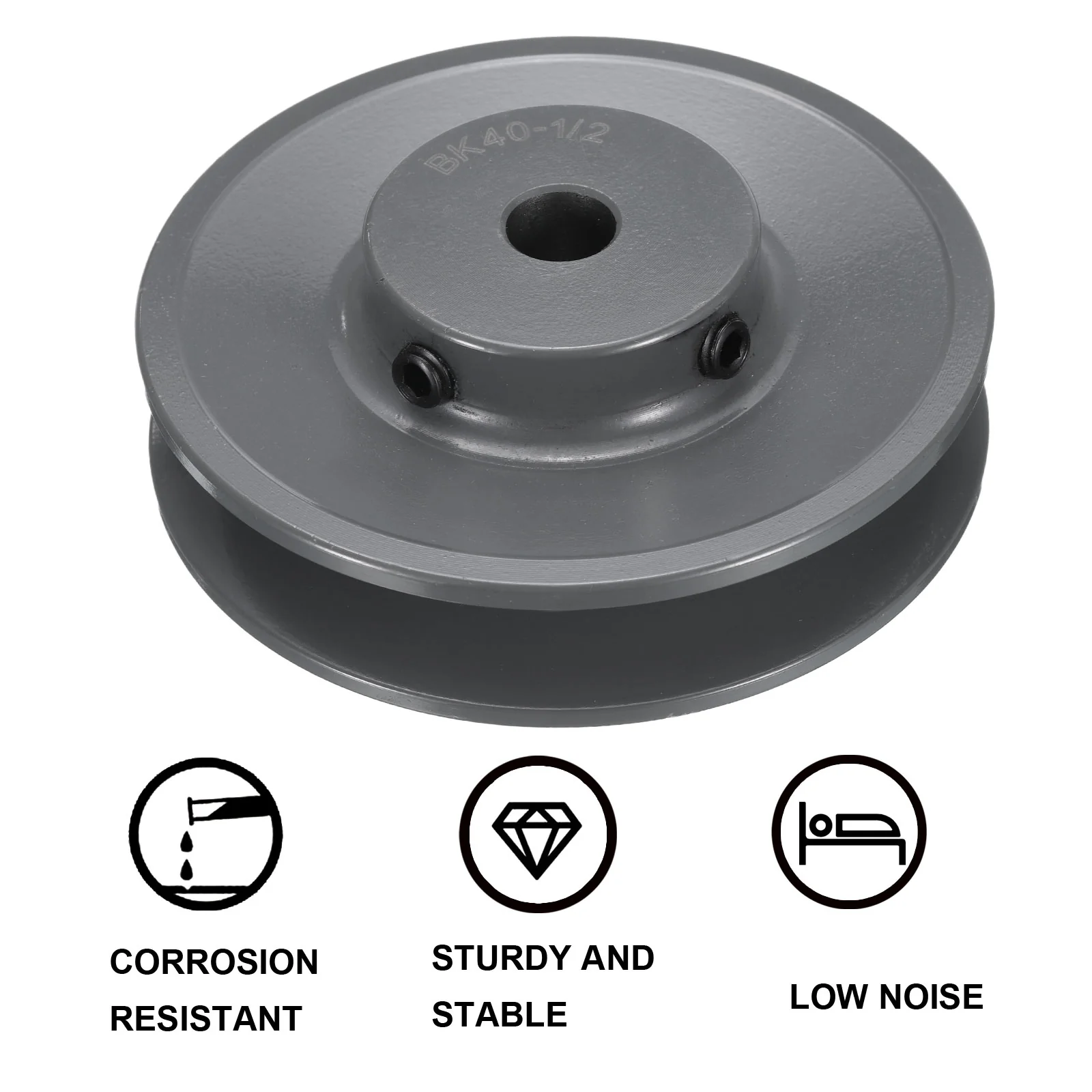 Uxcell BK40-1/2 V-Belt Sheave 1/2"Bore 3.95"OD Single Groove Web Sheave - Image 4
