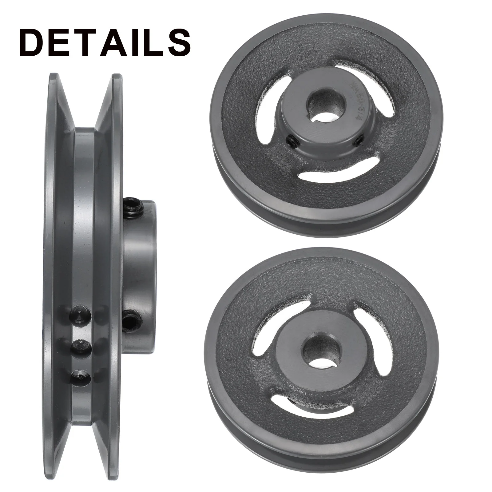 Uxcell BK50-3/4 V-Belt Sheave 3/4"Bore 4.75"OD Single Groove - Image 3