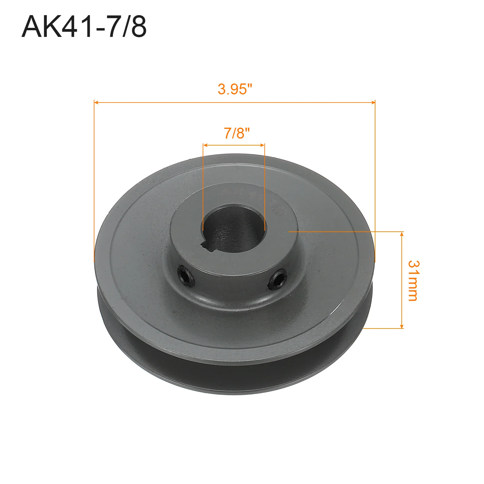 Uxcell AK41-7/8 V-Belt Sheave 7/8"Bore 3.95"OD Single Groove - Image 2