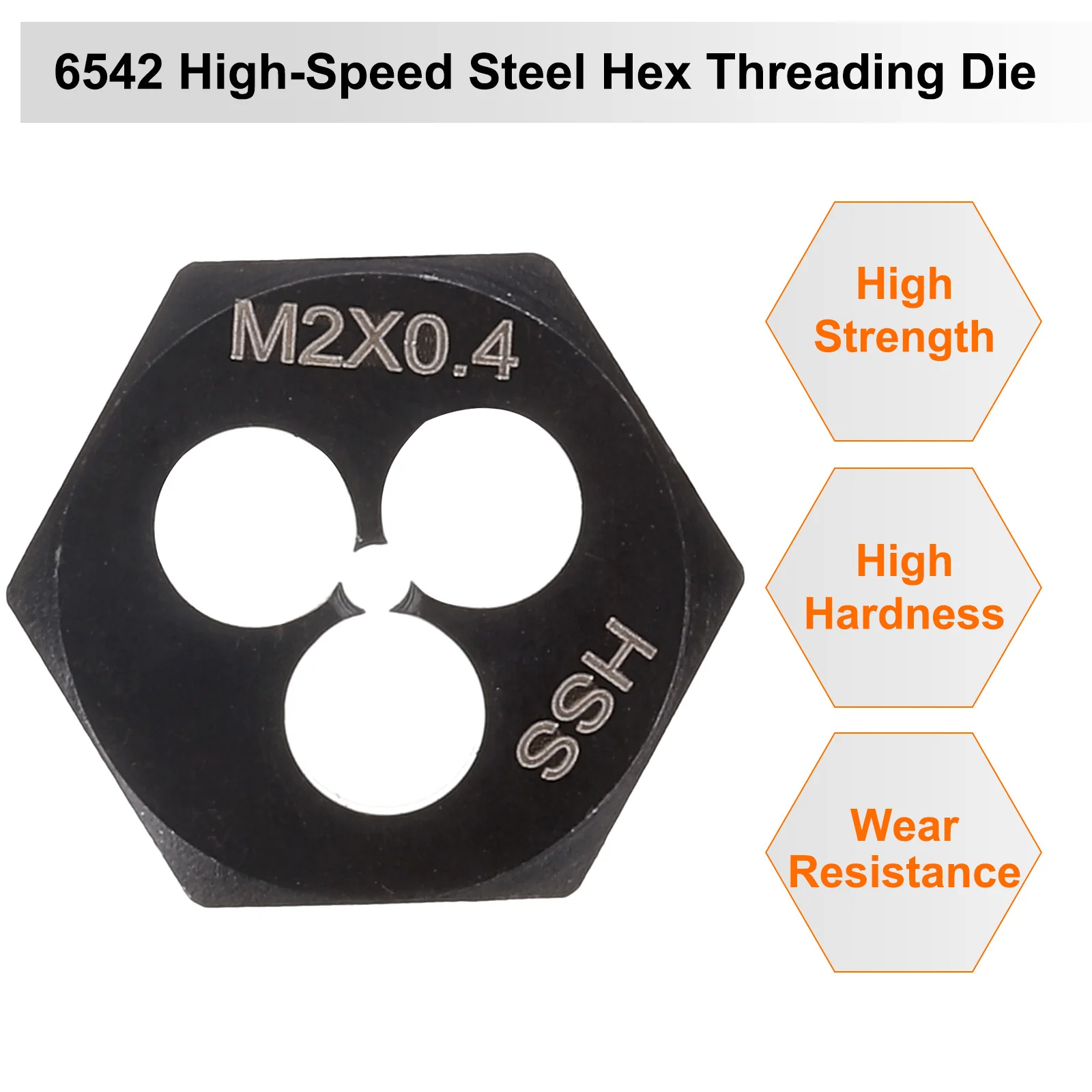 Hex Threading Die M2 x 0.4 Metric Thread Right Hand Screw Cutting Fixed Dies - Image 4