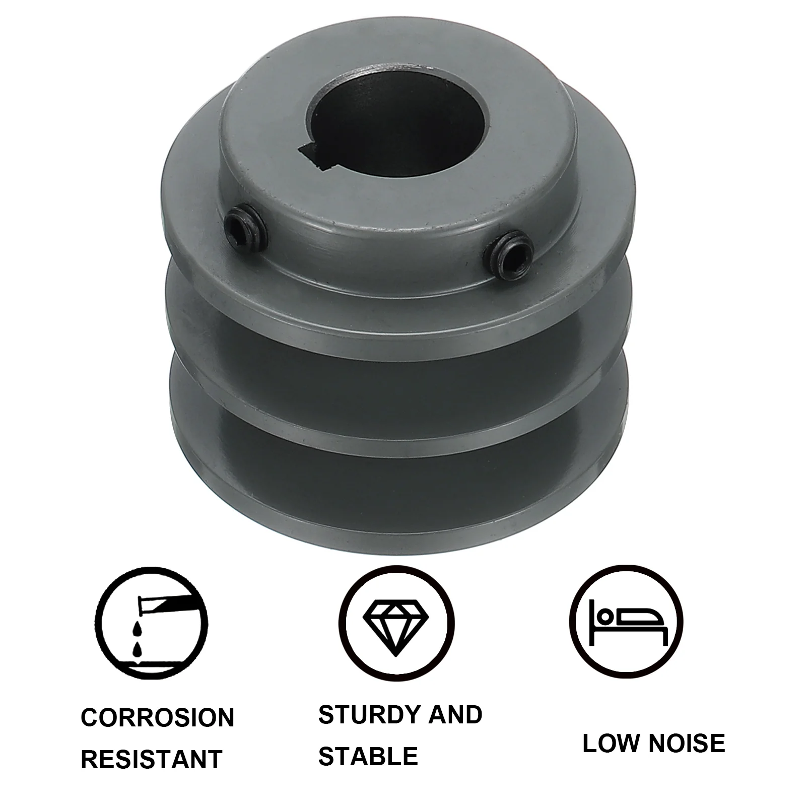Uxcell 2BK26-7/8 V-Belt Sheave 7/8"Bore 2.75"OD Double Groove Web Sheave - Image 4