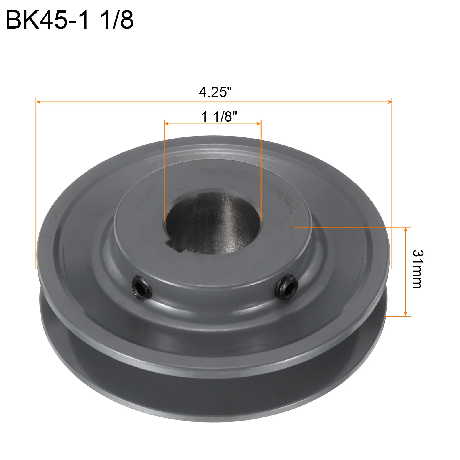 Uxcell BK45-1 1/8 V-Belt Sheave 1 1/8"Bore 4.25"OD Single Groove - Image 2