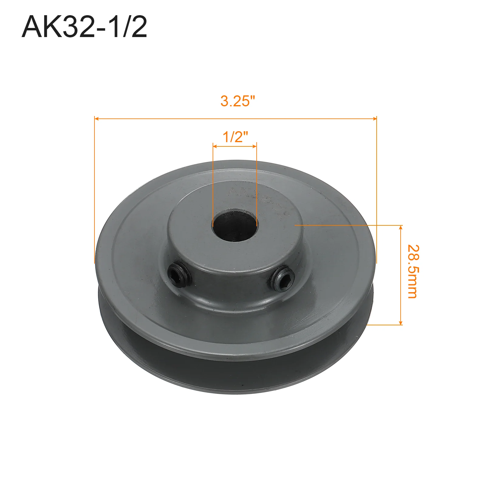 Uxcell AK32-1/2 V-Belt Sheave 1/2"Bore 3.25"OD Single Groove - Image 2