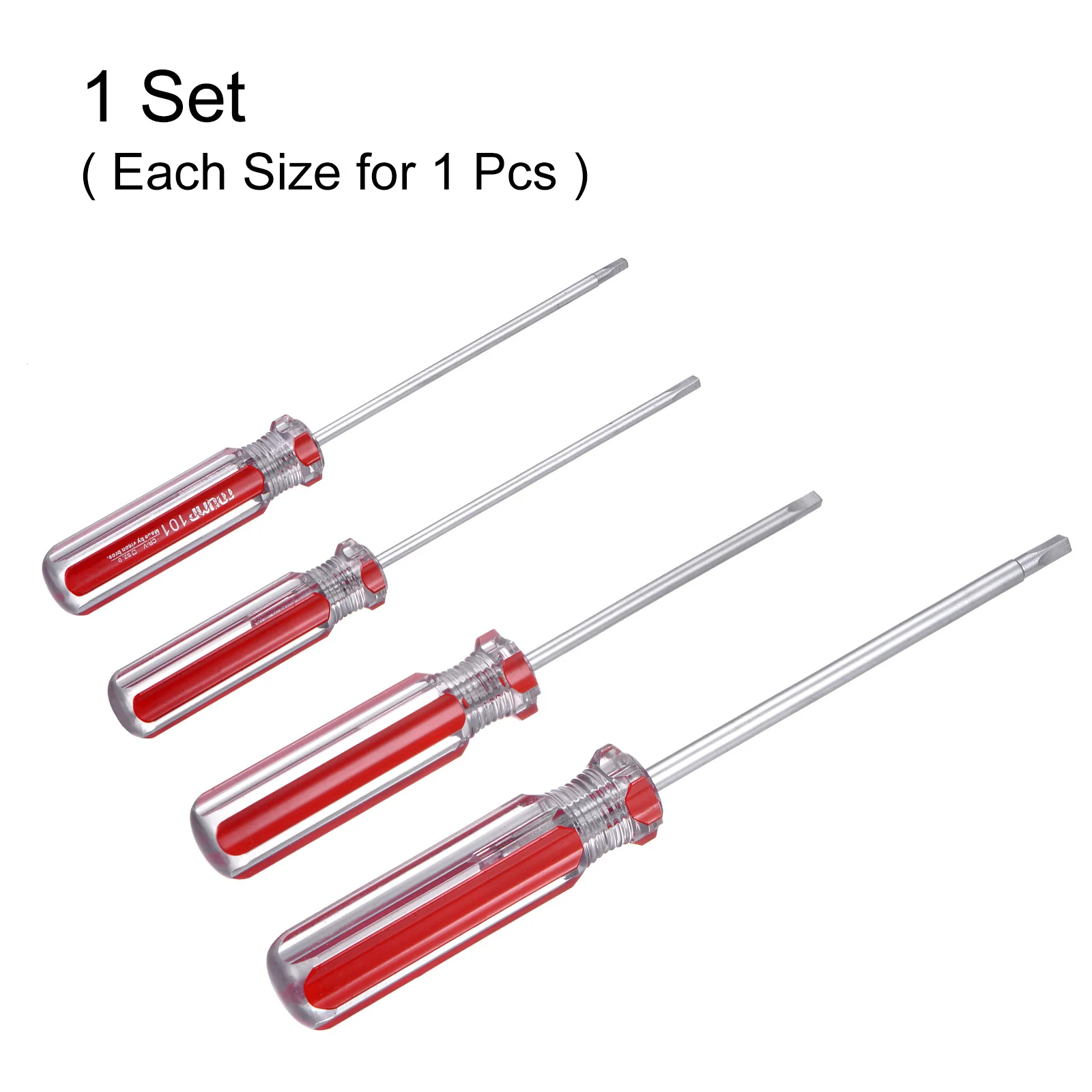 4pcs Magnetic Square Screwdriver 2mm 2.5mm 3mm 3.5mm Square Screw Driver, Red - Image 3