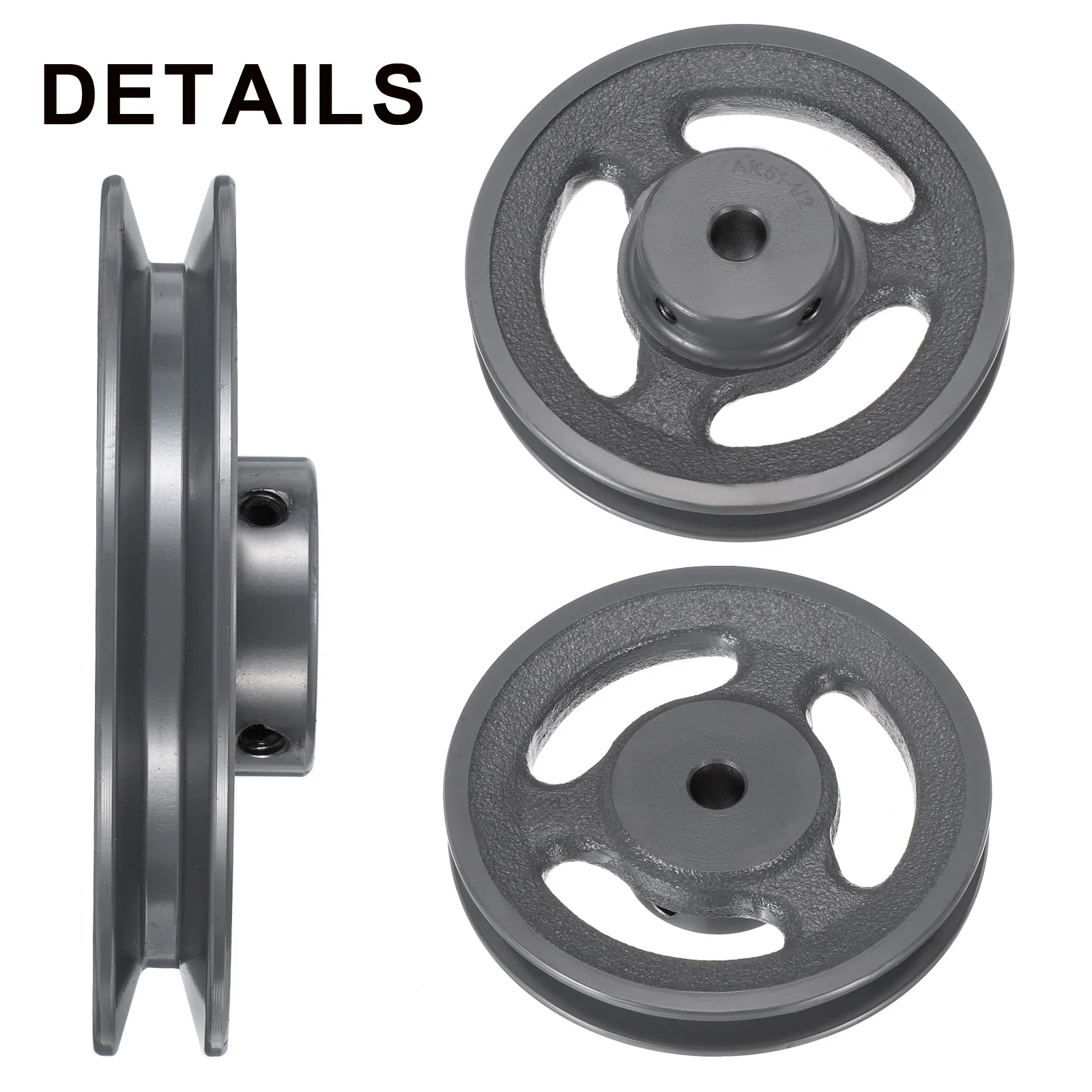 Uxcell AK51-1/2 V-Belt Sheave 1/2"Bore 4.95"OD Single Groove - Image 3
