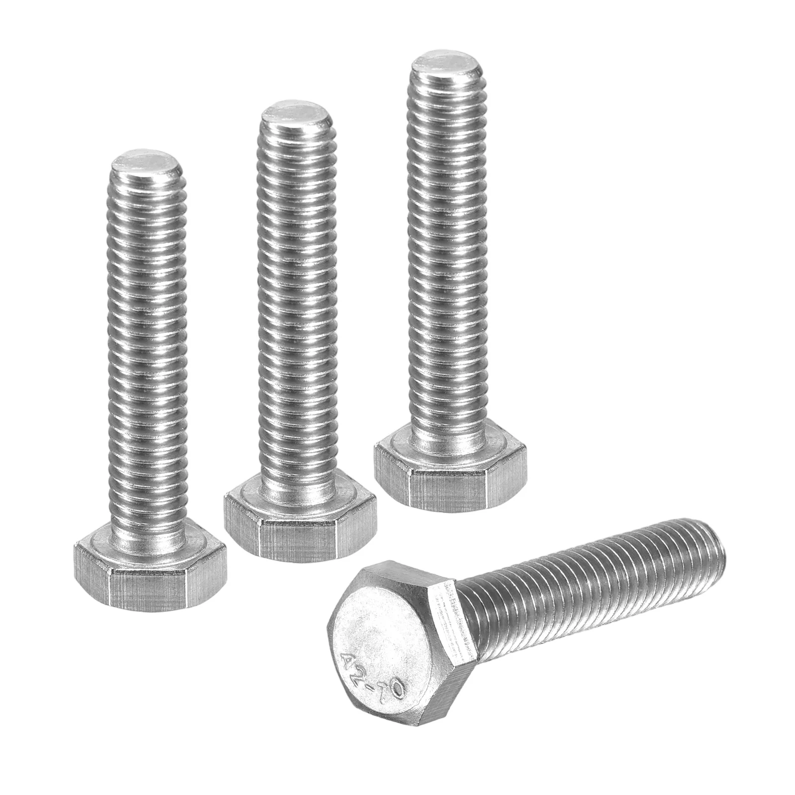 Uxcell 4Pcs M6-1 x 30mm Left Hand Hex Head Bolt, 304 Stainless Steel Reverse Fully Threaded Fastener Screws Bolts for Machinery, Automobiles and Construction